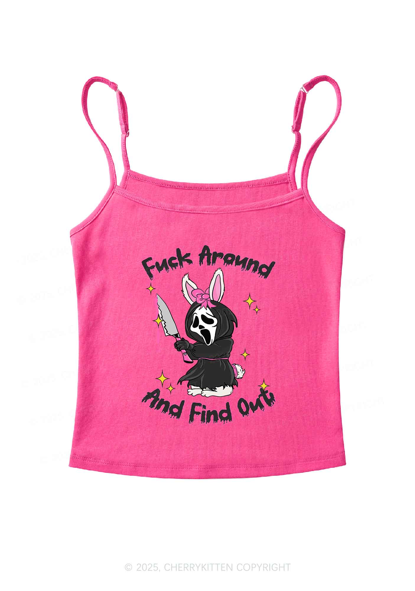 Halloween Fxxk Around Find Out Y2K Spaghetti Strap Cami Cherrykitten - Image 3
