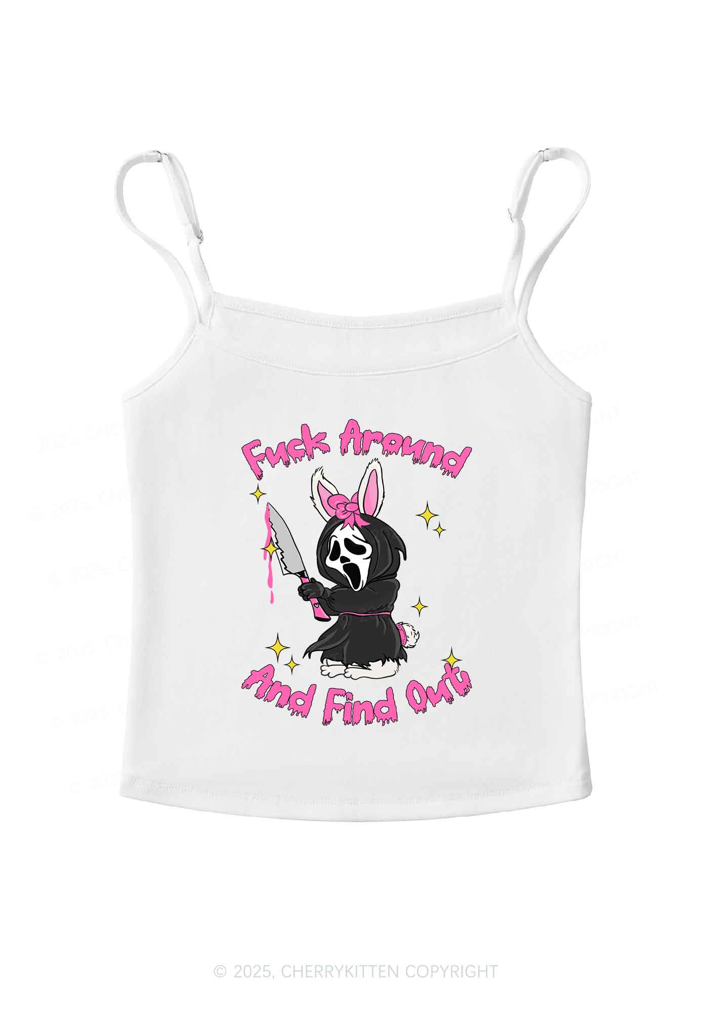 Halloween Fxxk Around Find Out Y2K Spaghetti Strap Cami Cherrykitten - Image 4