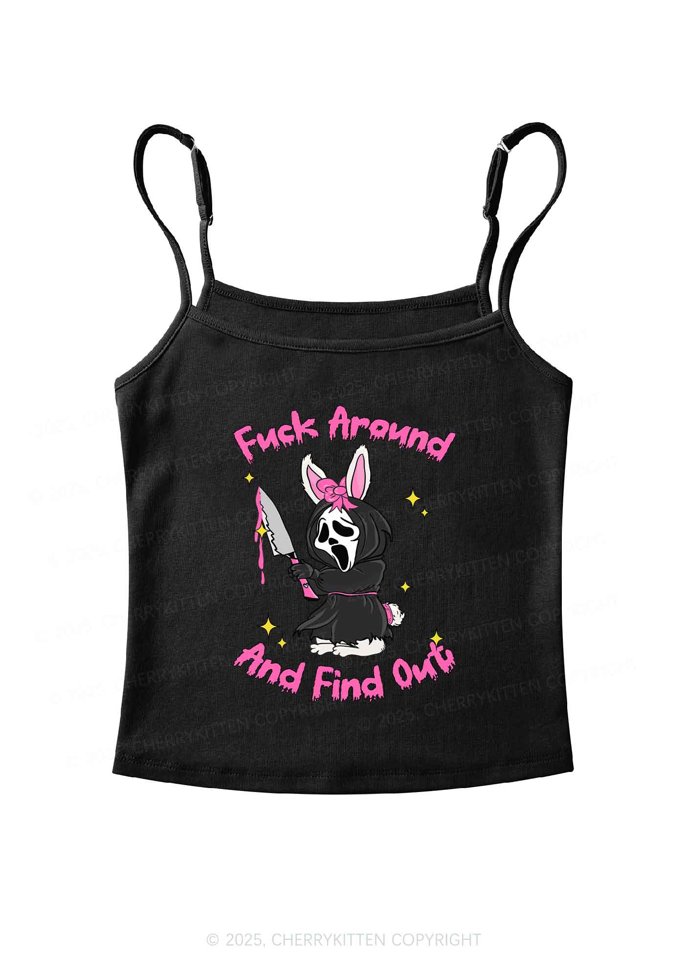 Halloween Fxxk Around Find Out Y2K Spaghetti Strap Cami Cherrykitten - Image 5