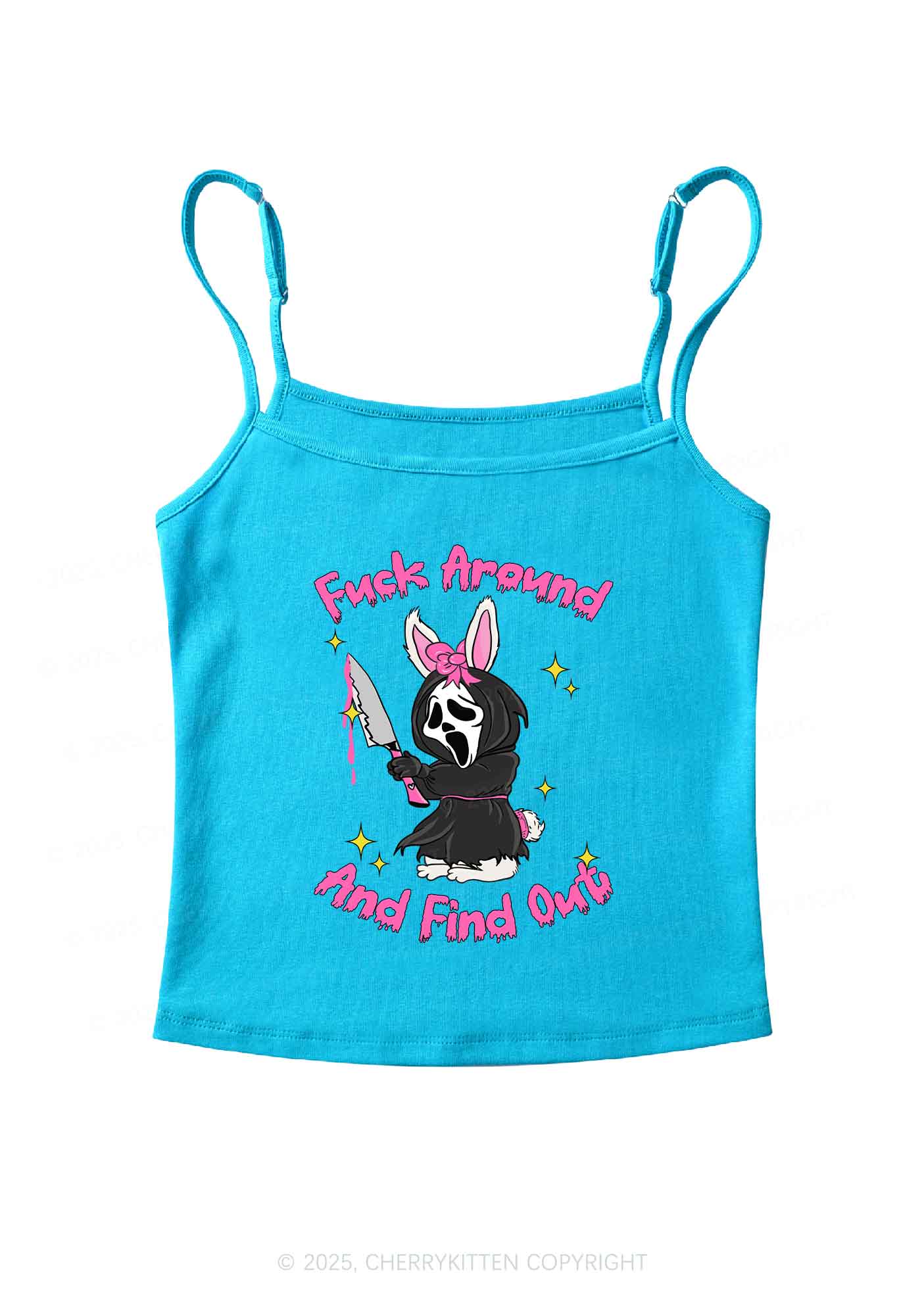 Halloween Fxxk Around Find Out Y2K Spaghetti Strap Cami Cherrykitten - Image 7