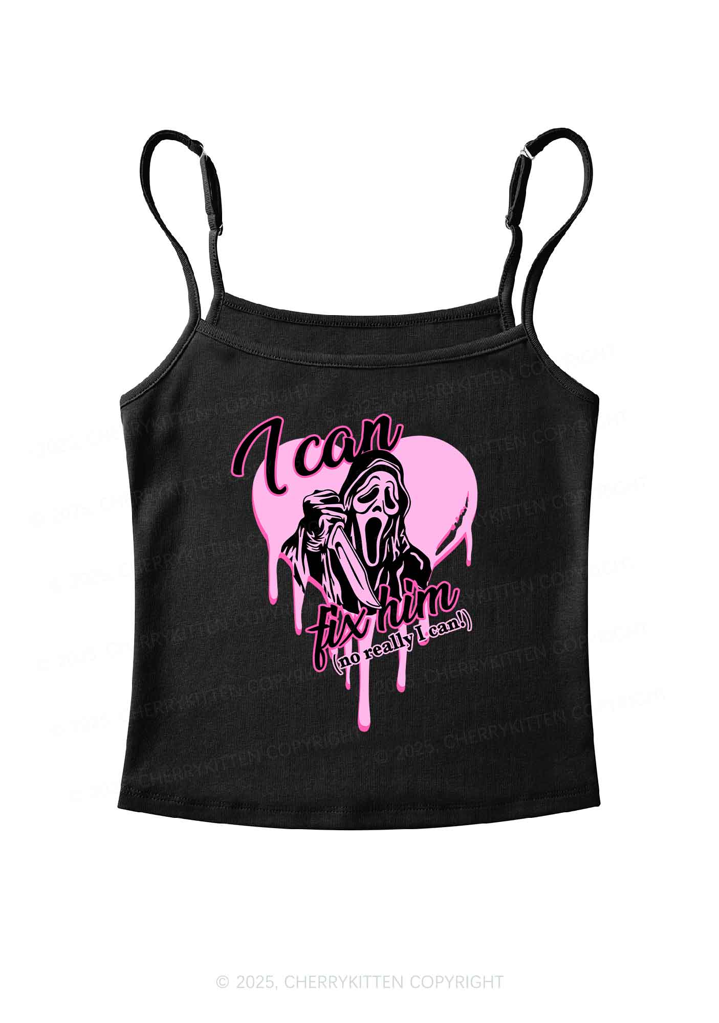 Halloween Ghost Fix Him Y2K Spaghetti Strap Cami Cherrykitten - Image 4