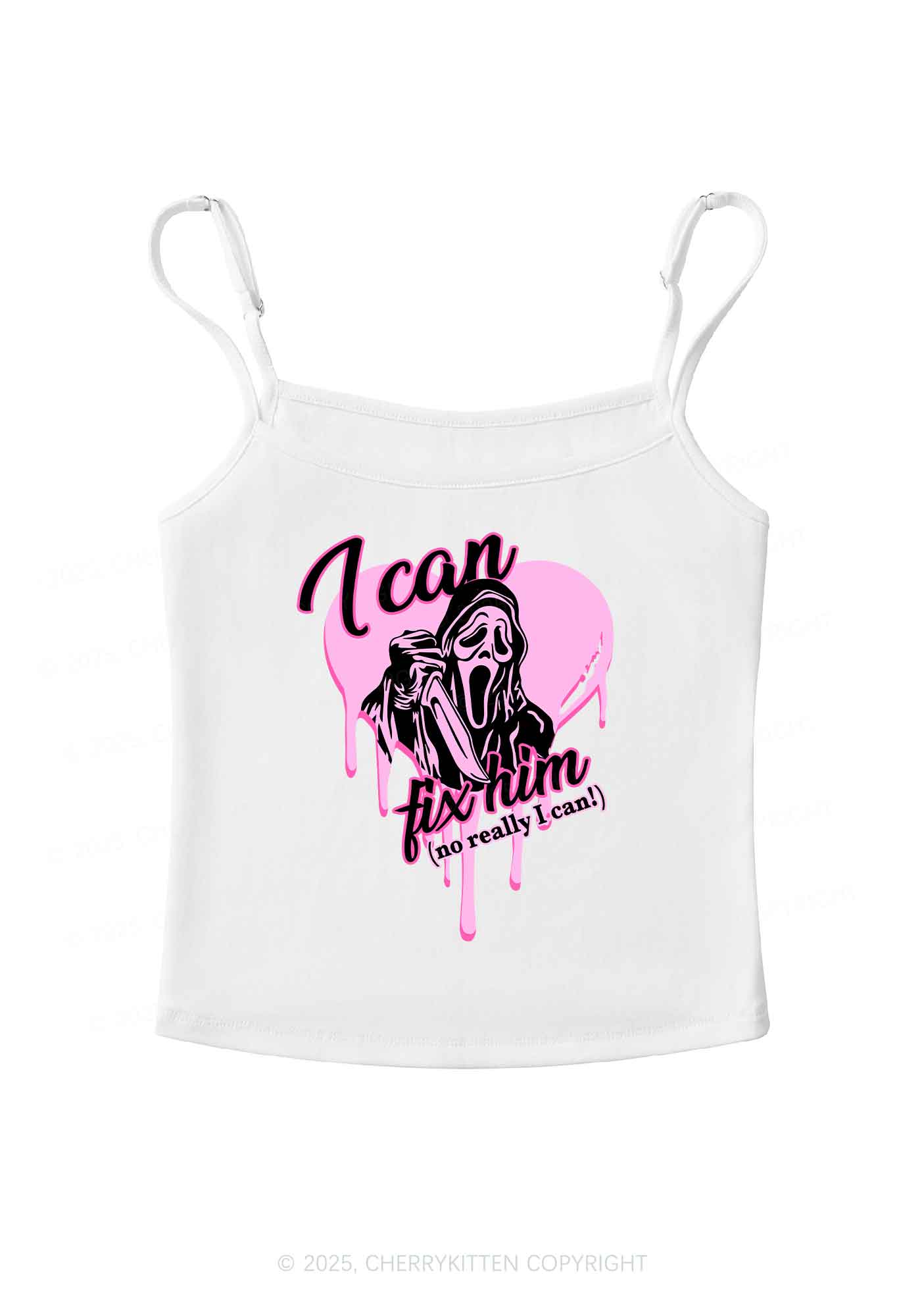 Halloween Ghost Fix Him Y2K Spaghetti Strap Cami Cherrykitten - Image 5