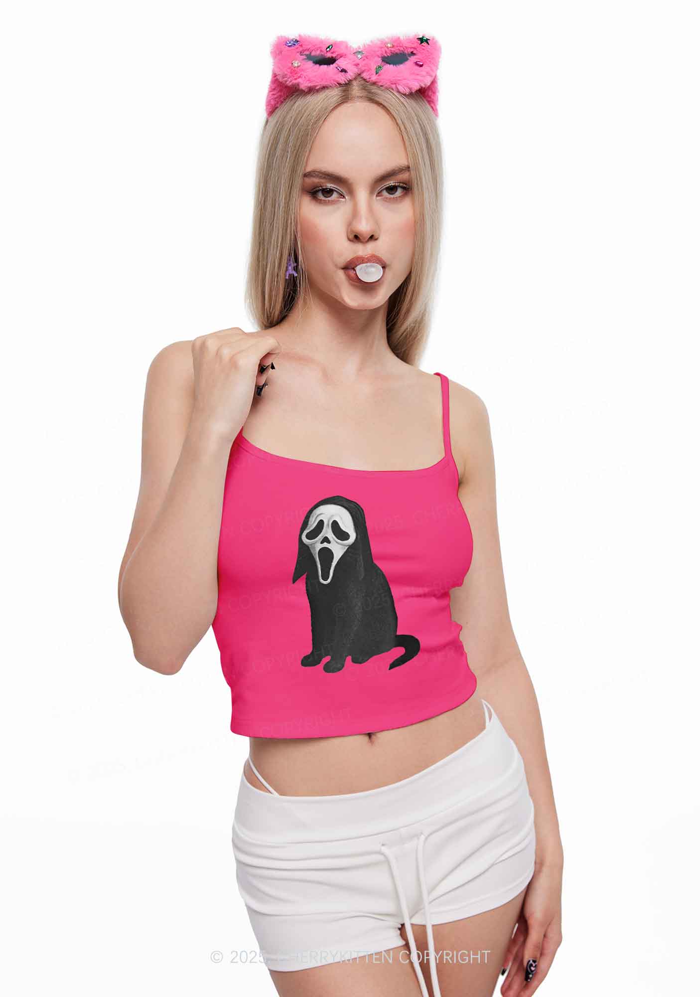 Halloween Ghostcat Y2K Spaghetti Strap Cami Cherrykitten - Image 2