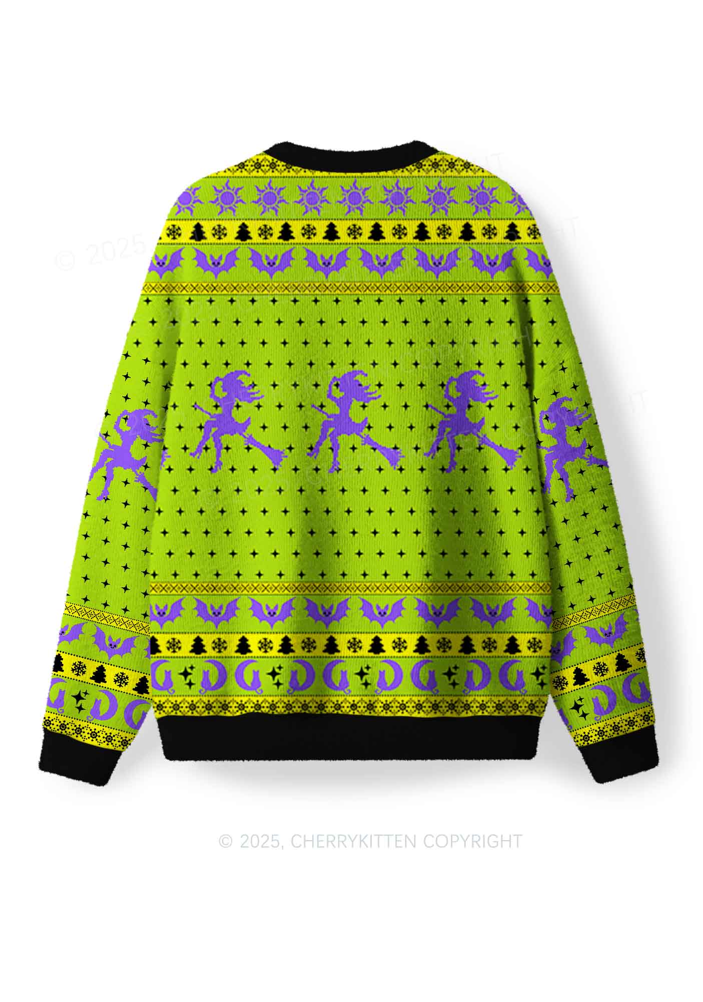 Halloween Girls Will Be Girls Y2K Christmas Knit Sweatshirt Cherrykitten - Image 3