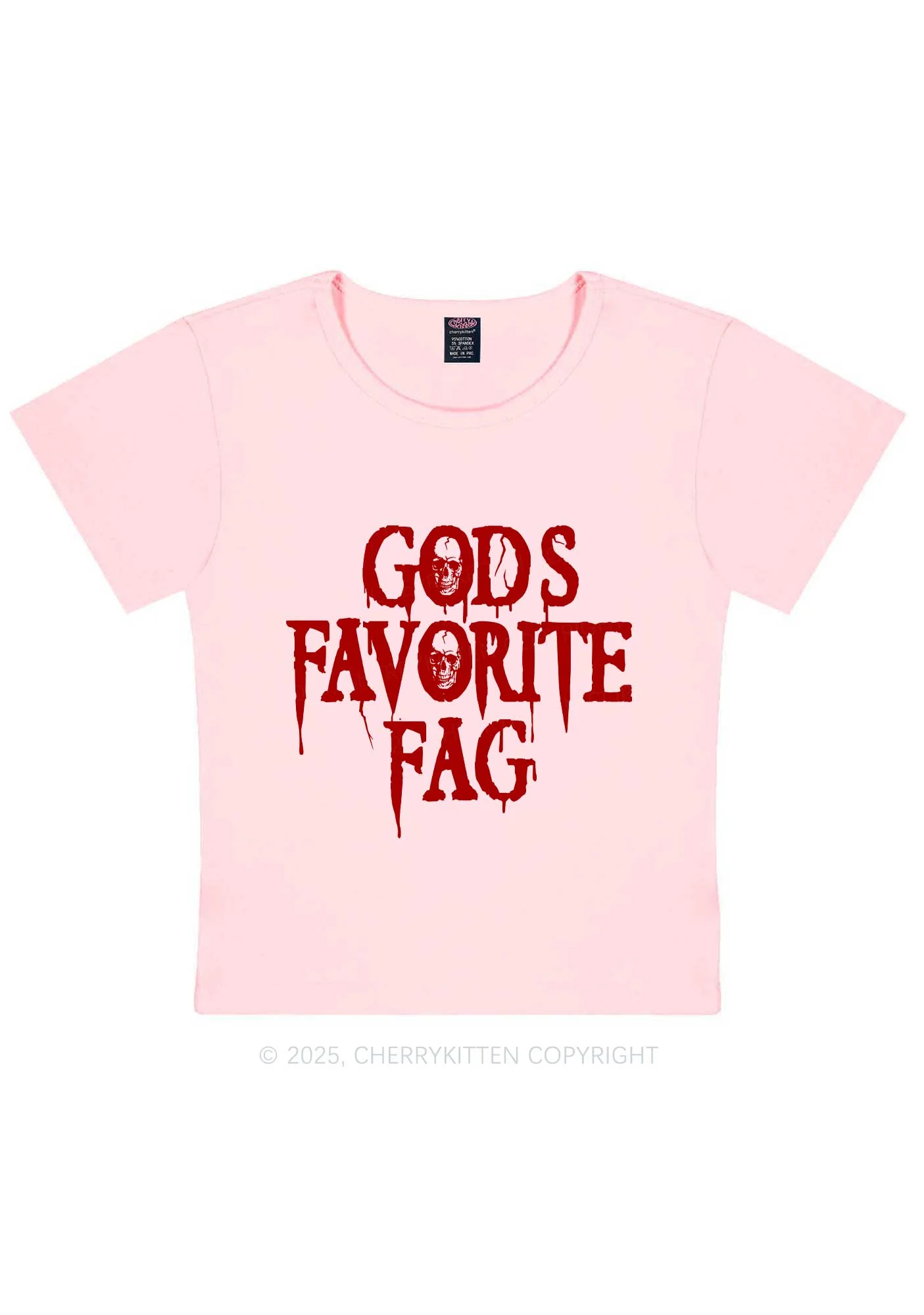 Halloween Gods Favorite Fag Pride Y2K Baby Tee Cherrykitten - Image 10