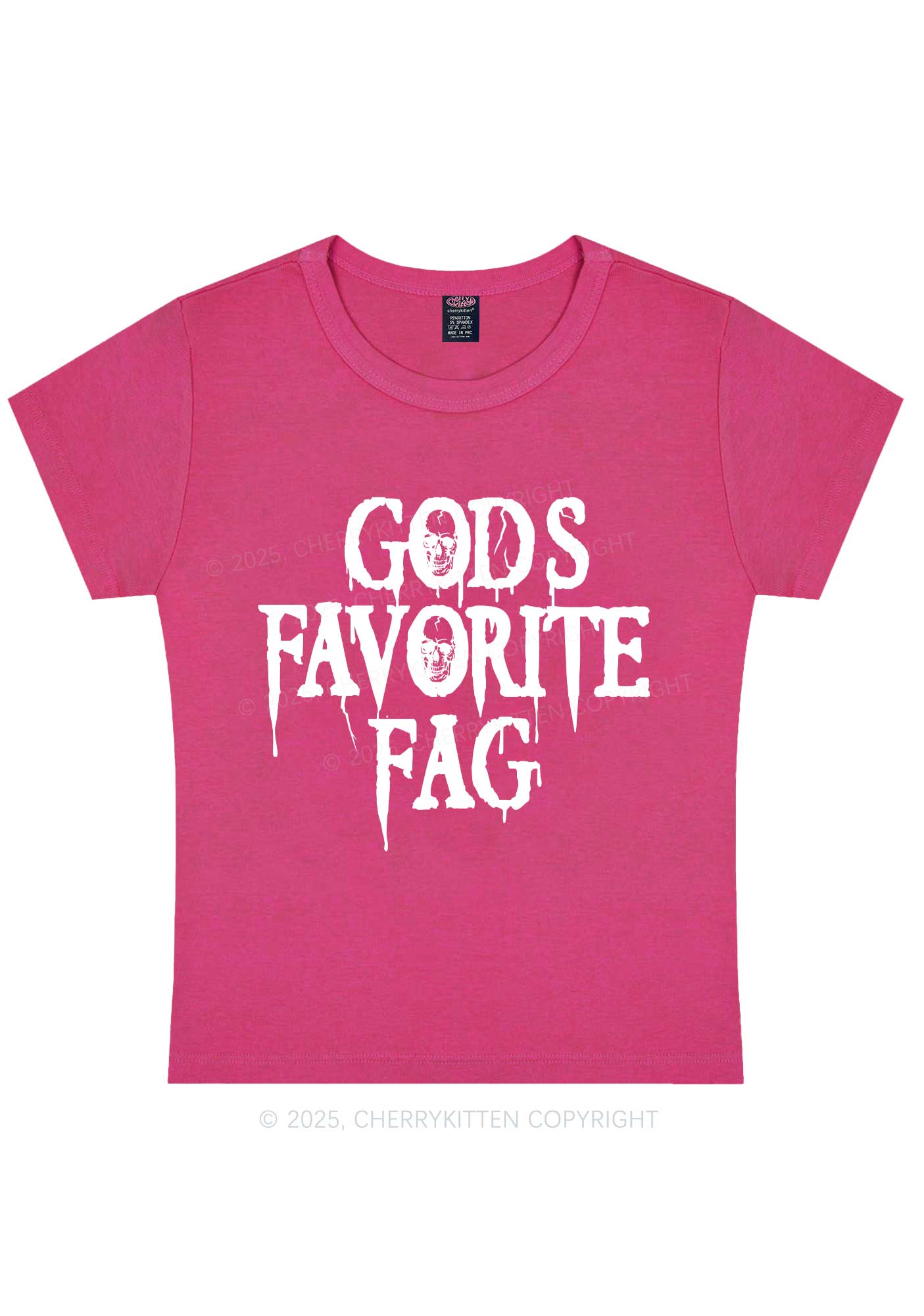Halloween Gods Favorite Fag Pride Y2K Baby Tee Cherrykitten - Image 5