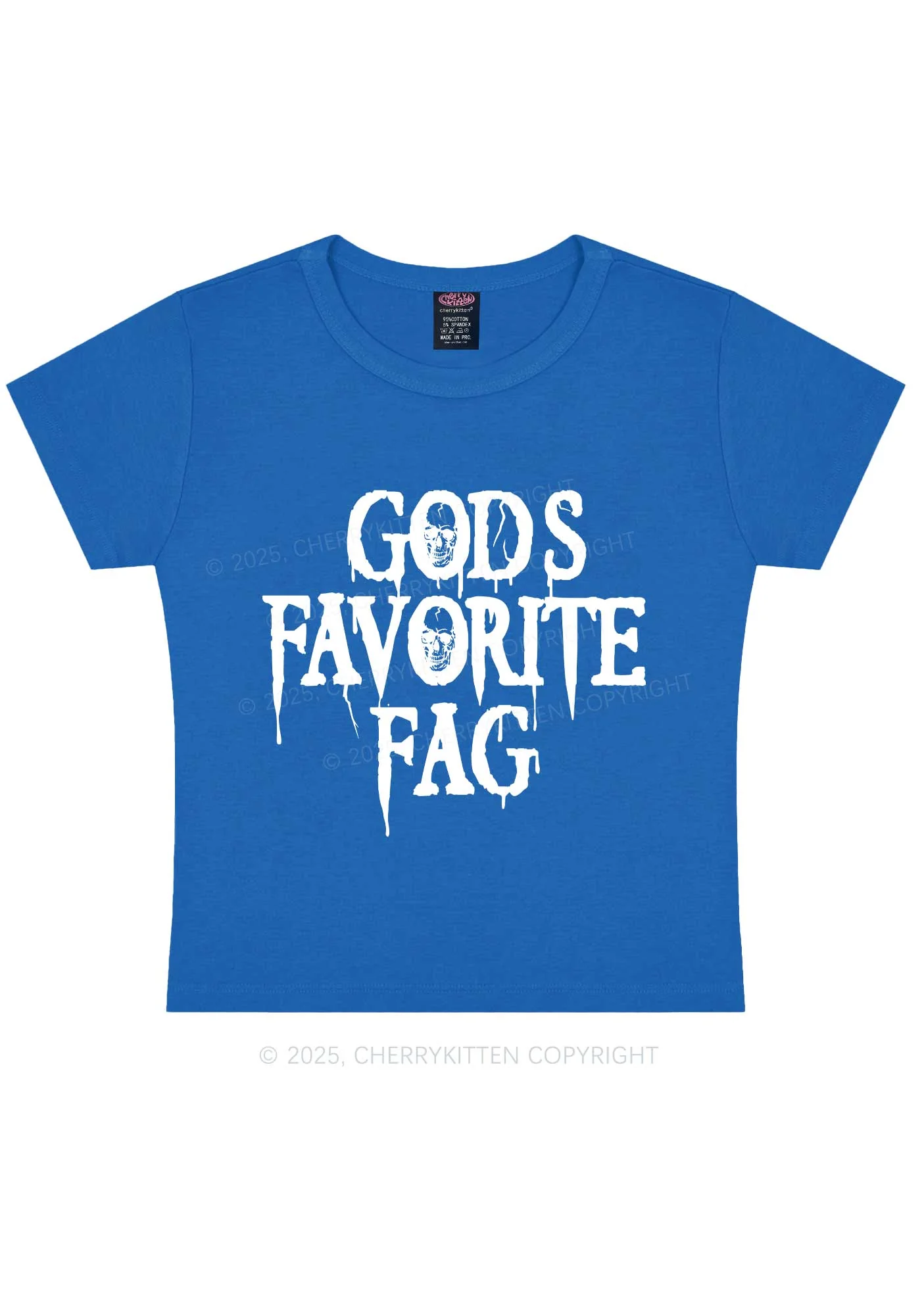 Halloween Gods Favorite Fag Pride Y2K Baby Tee Cherrykitten - Image 9