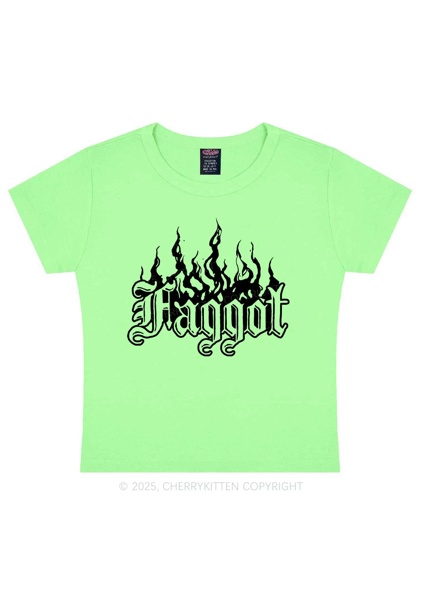 Halloween Goth Faggot Pride Y2K Baby Tee Cherrykitten - Image 11