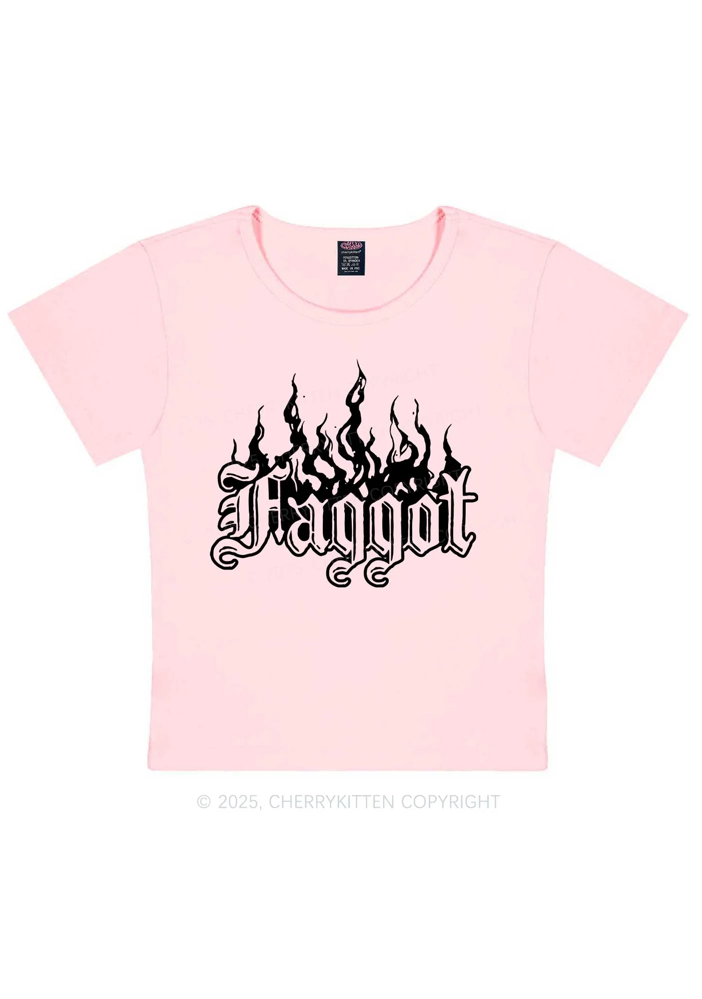 Halloween Goth Faggot Pride Y2K Baby Tee Cherrykitten - Image 12