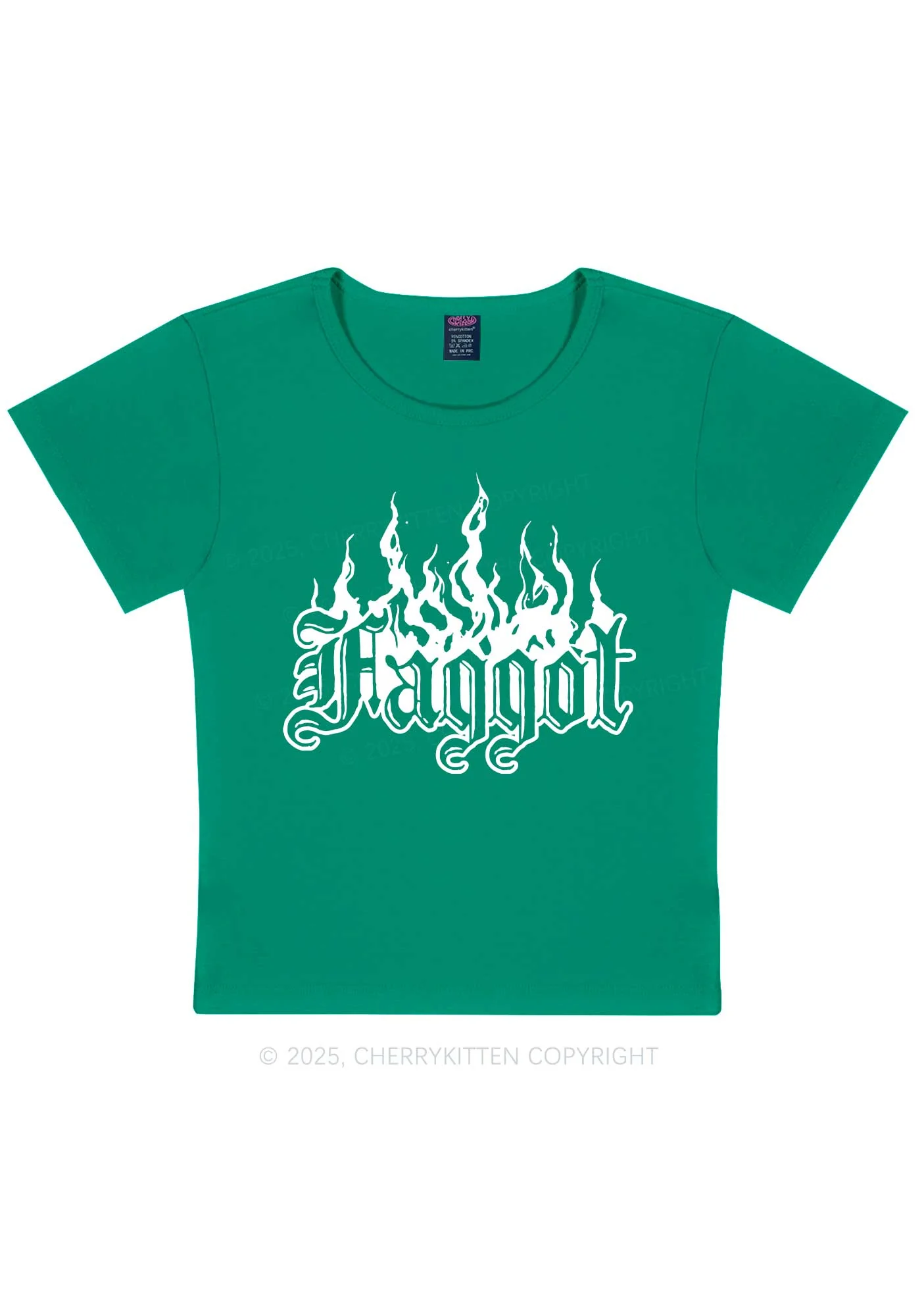 Halloween Goth Faggot Pride Y2K Baby Tee Cherrykitten - Image 13
