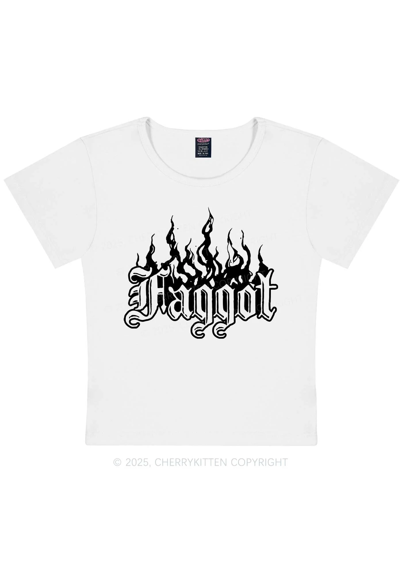 Halloween Goth Faggot Pride Y2K Baby Tee Cherrykitten - Image 4