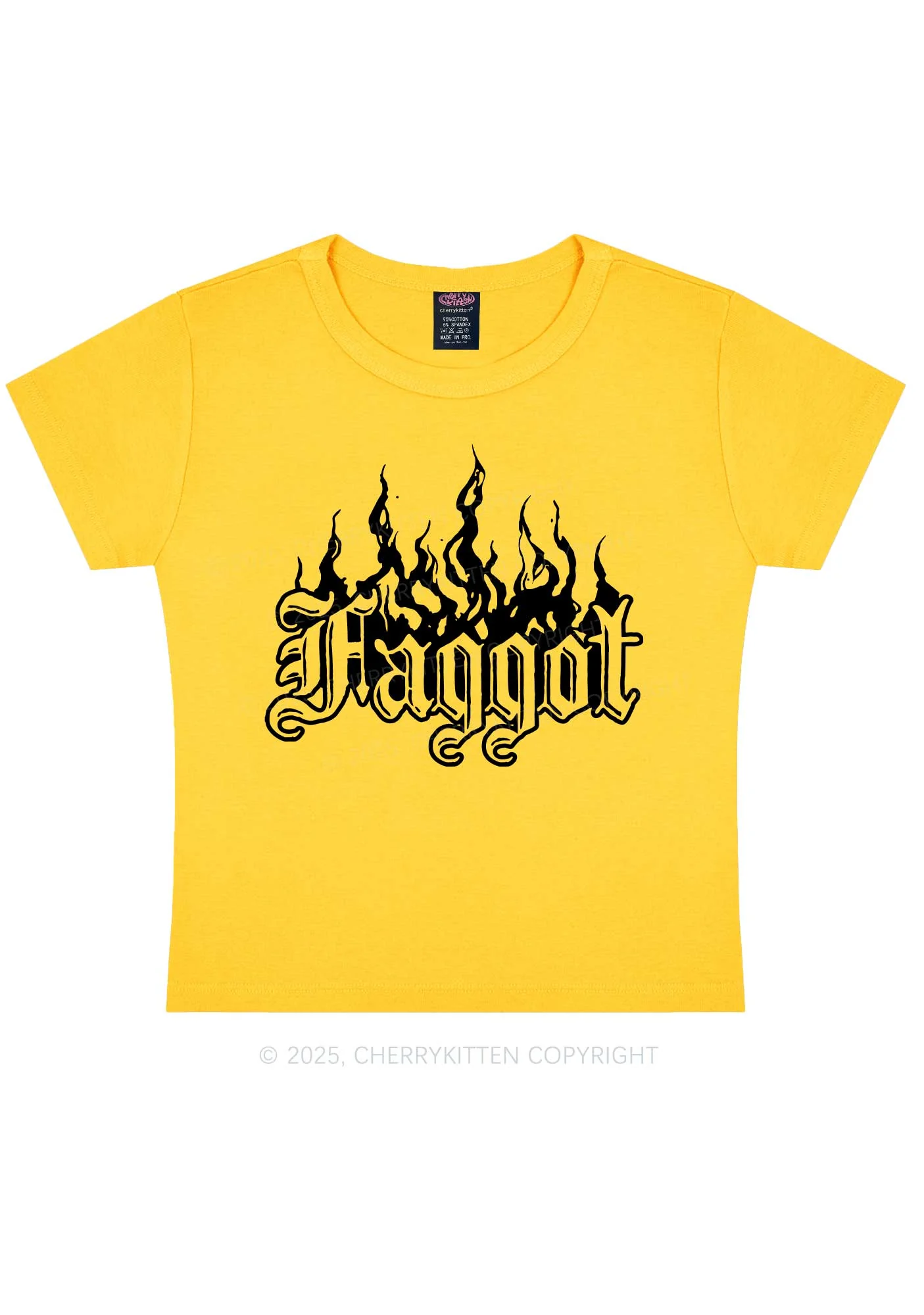 Halloween Goth Faggot Pride Y2K Baby Tee Cherrykitten - Image 5