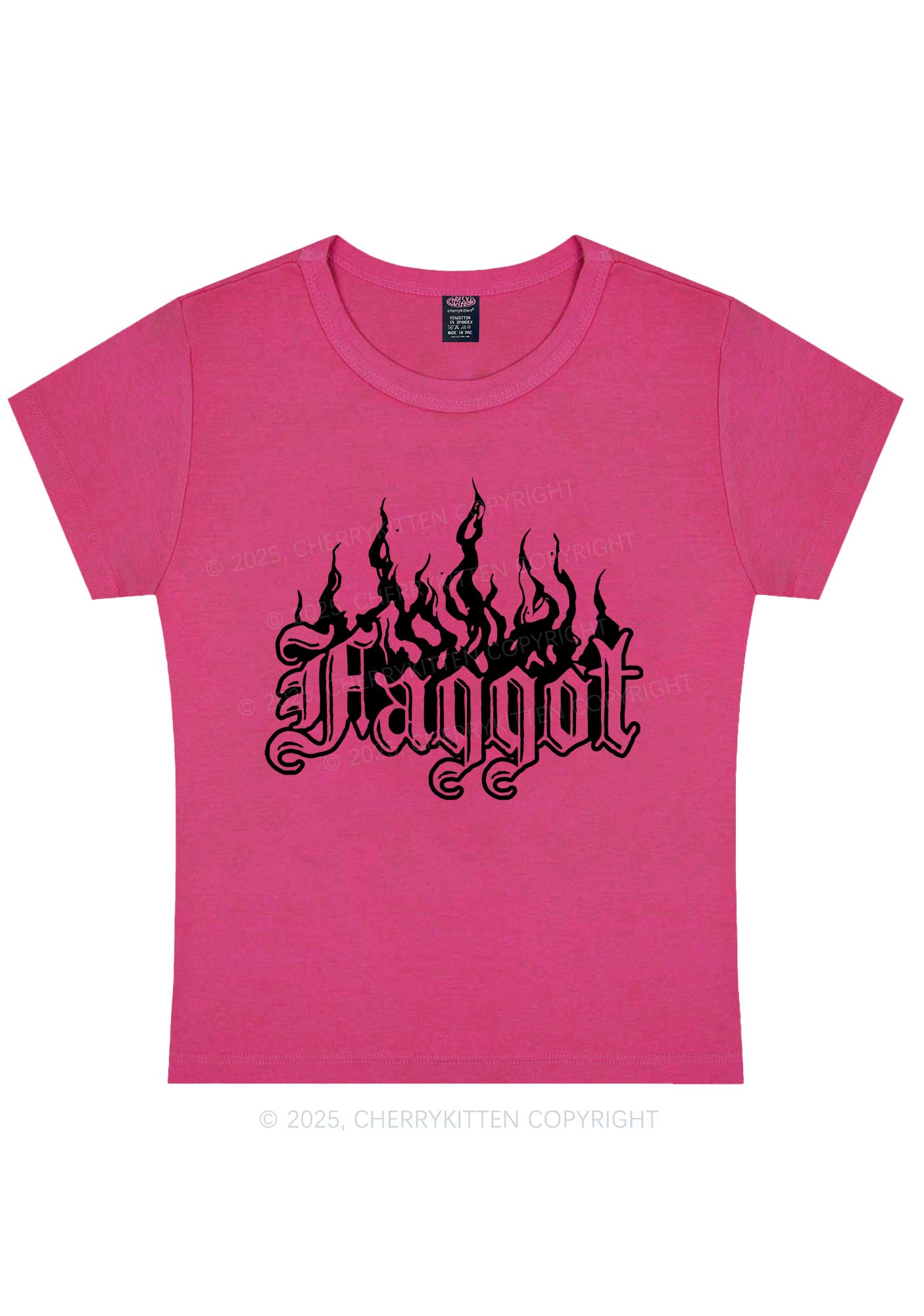 Halloween Goth Faggot Pride Y2K Baby Tee Cherrykitten - Image 6