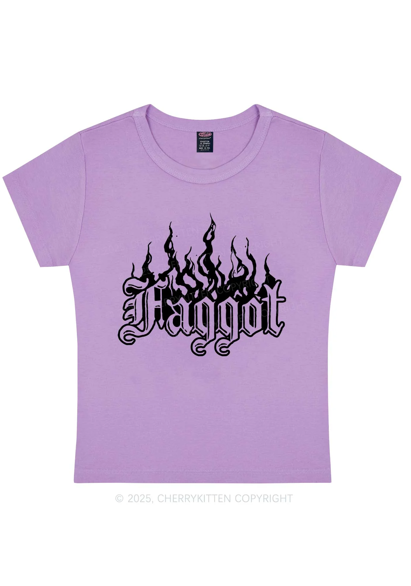 Halloween Goth Faggot Pride Y2K Baby Tee Cherrykitten - Image 8