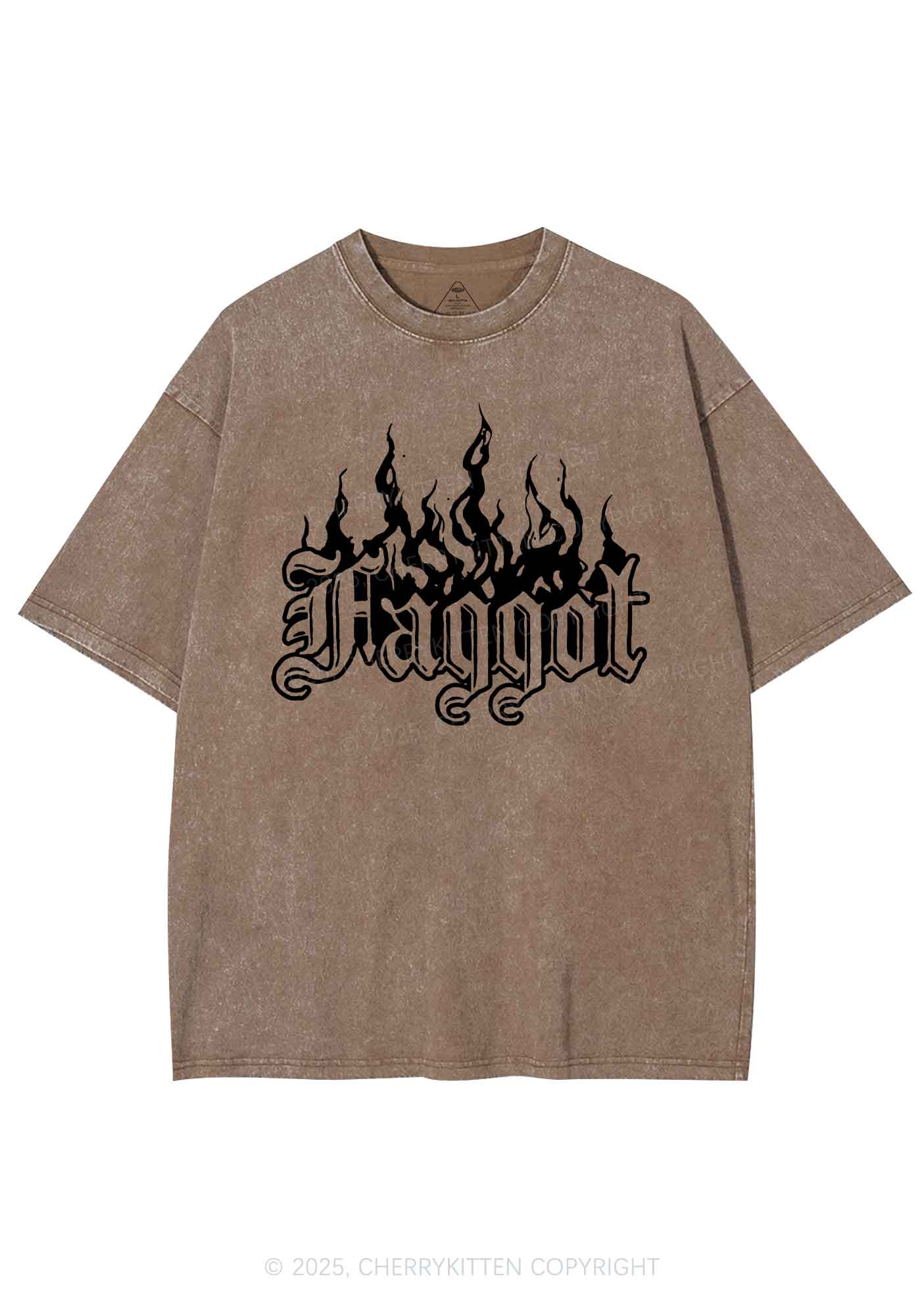 Halloween Goth Faggot Pride Y2K Shirts Washed Tee Cherrykitten - Image 7