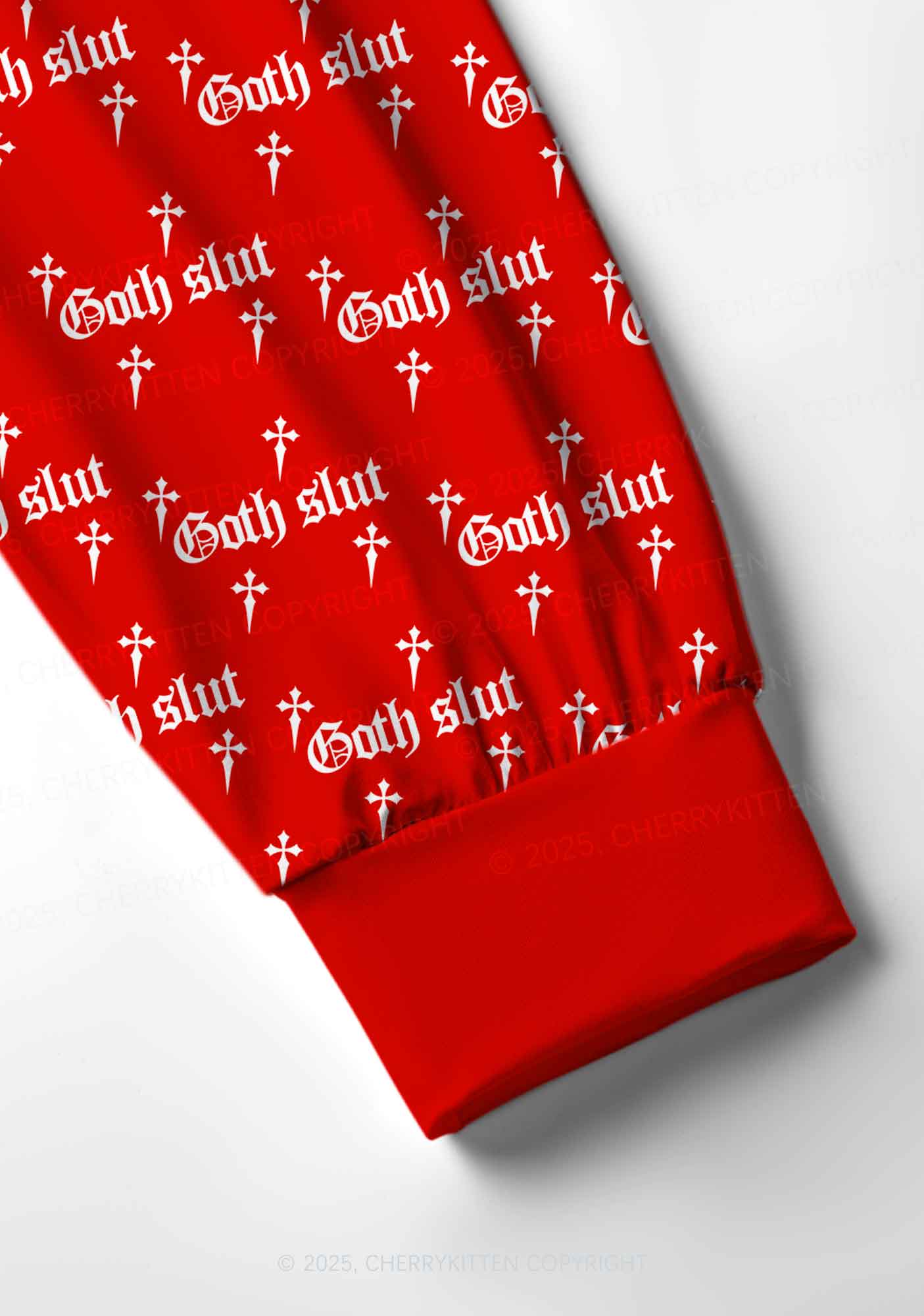 Halloween Goth Slxt Y2K Print Long Sleeve Pajama Set Cherrykitten - Image 5