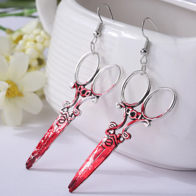Halloween Horror Blood Scissors Earrings - Image 2