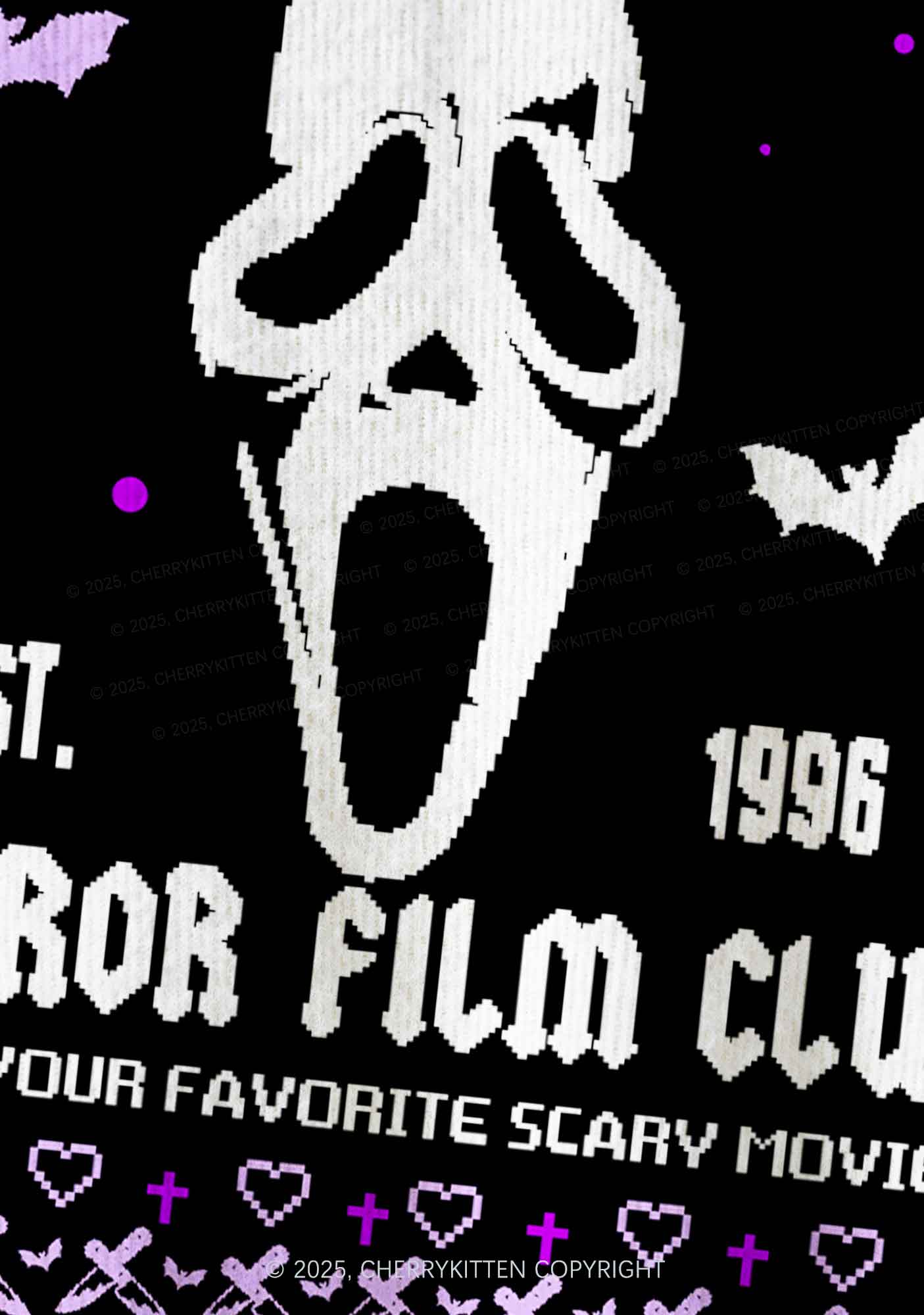 Halloween Horror Film Club Y2K Christmas Cardigan Knit Sweatshirt Cherrykitten - Image 5