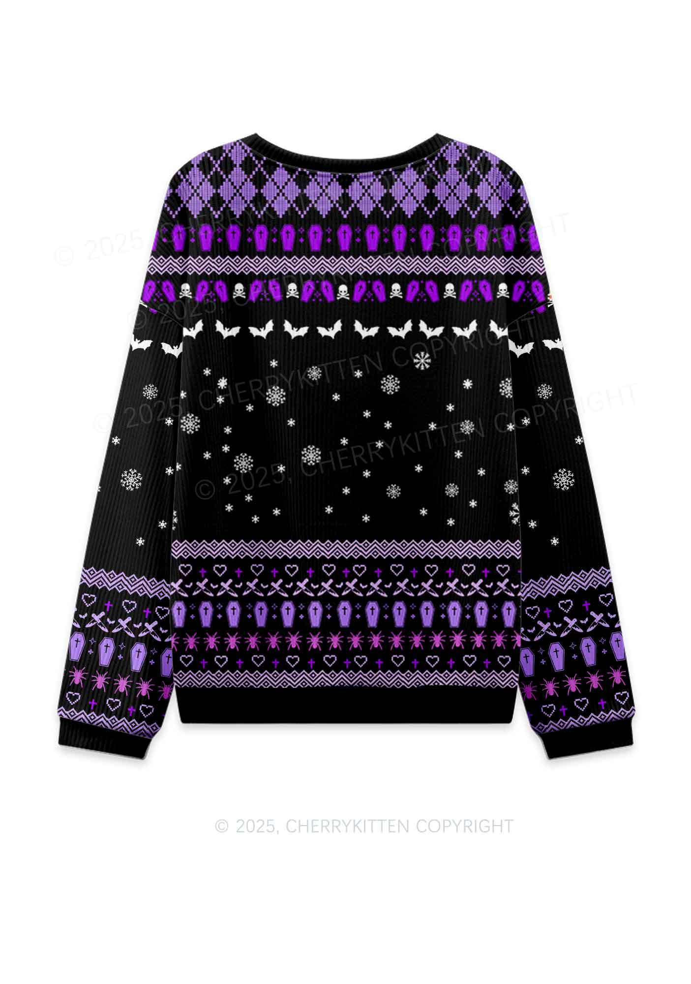 Halloween Horror Film Club Y2K Christmas Knit Sweatshirt Cherrykitten - Image 3