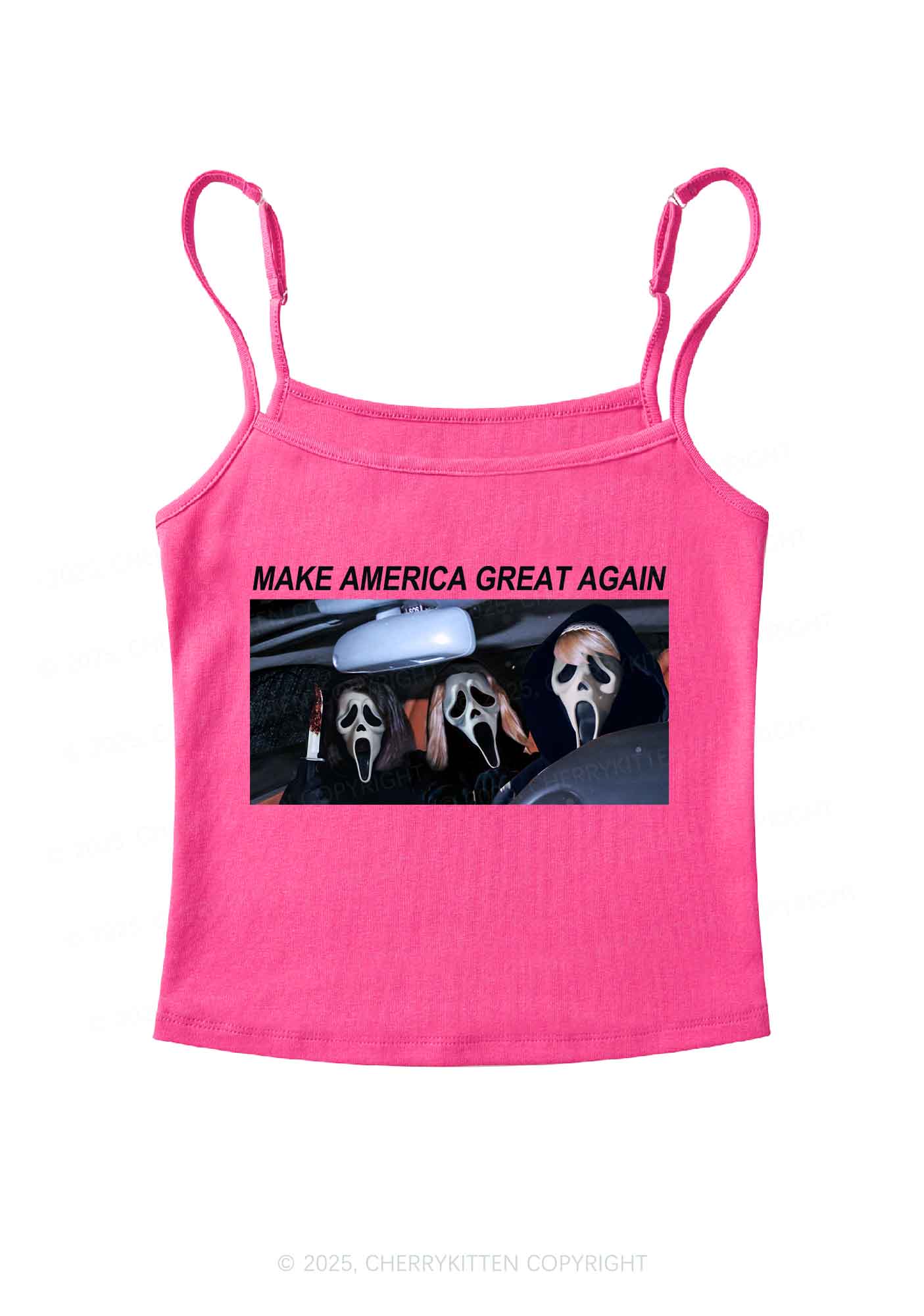 Halloween Ghost Make America Great Again Y2K Spaghetti Strap Cami Cherrykitten - Image 3