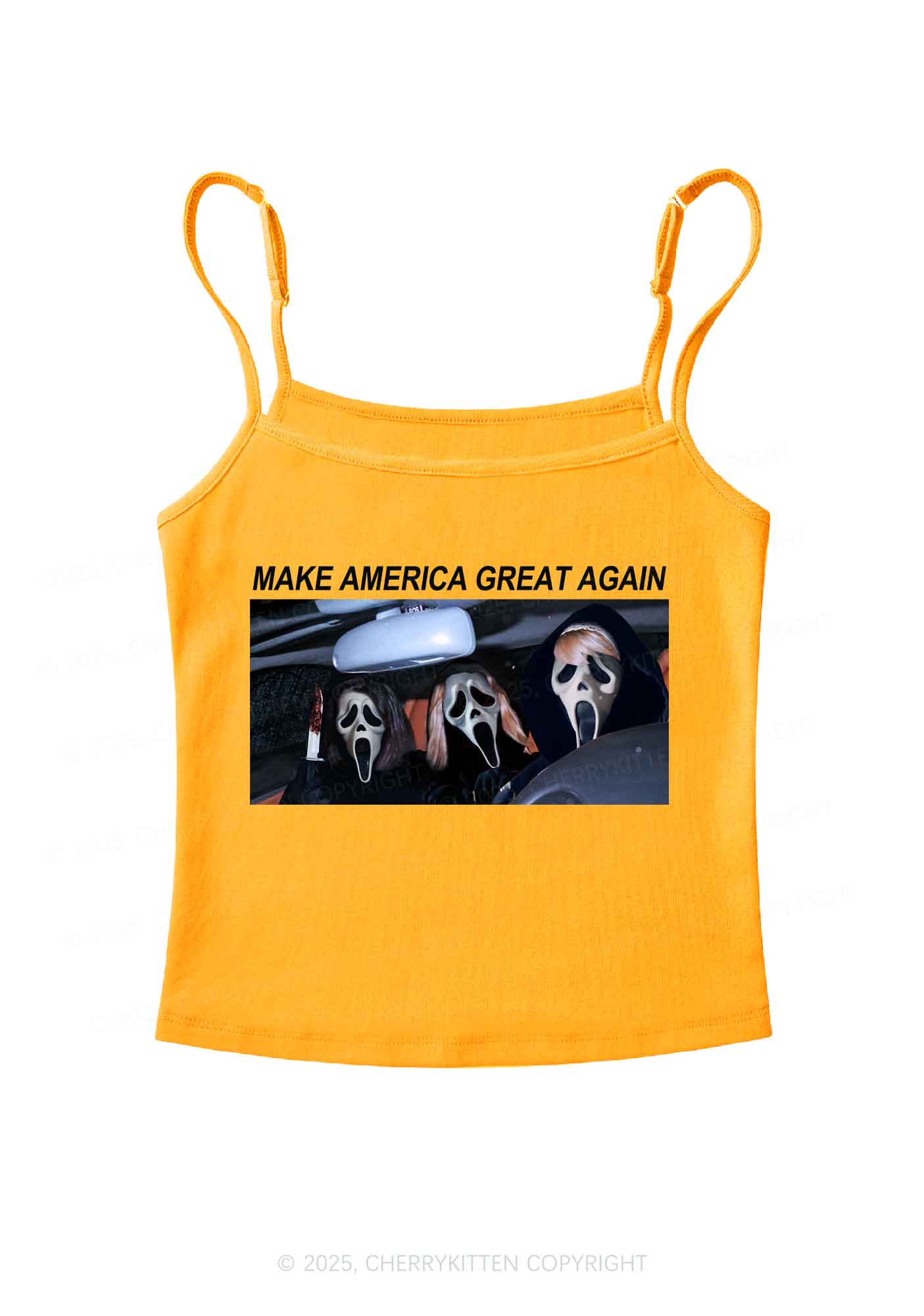 Halloween Ghost Make America Great Again Y2K Spaghetti Strap Cami Cherrykitten - Image 4
