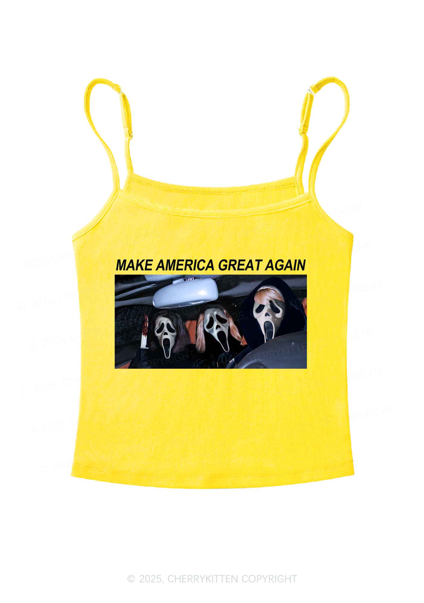 Halloween Ghost Make America Great Again Y2K Spaghetti Strap Cami Cherrykitten - Image 5