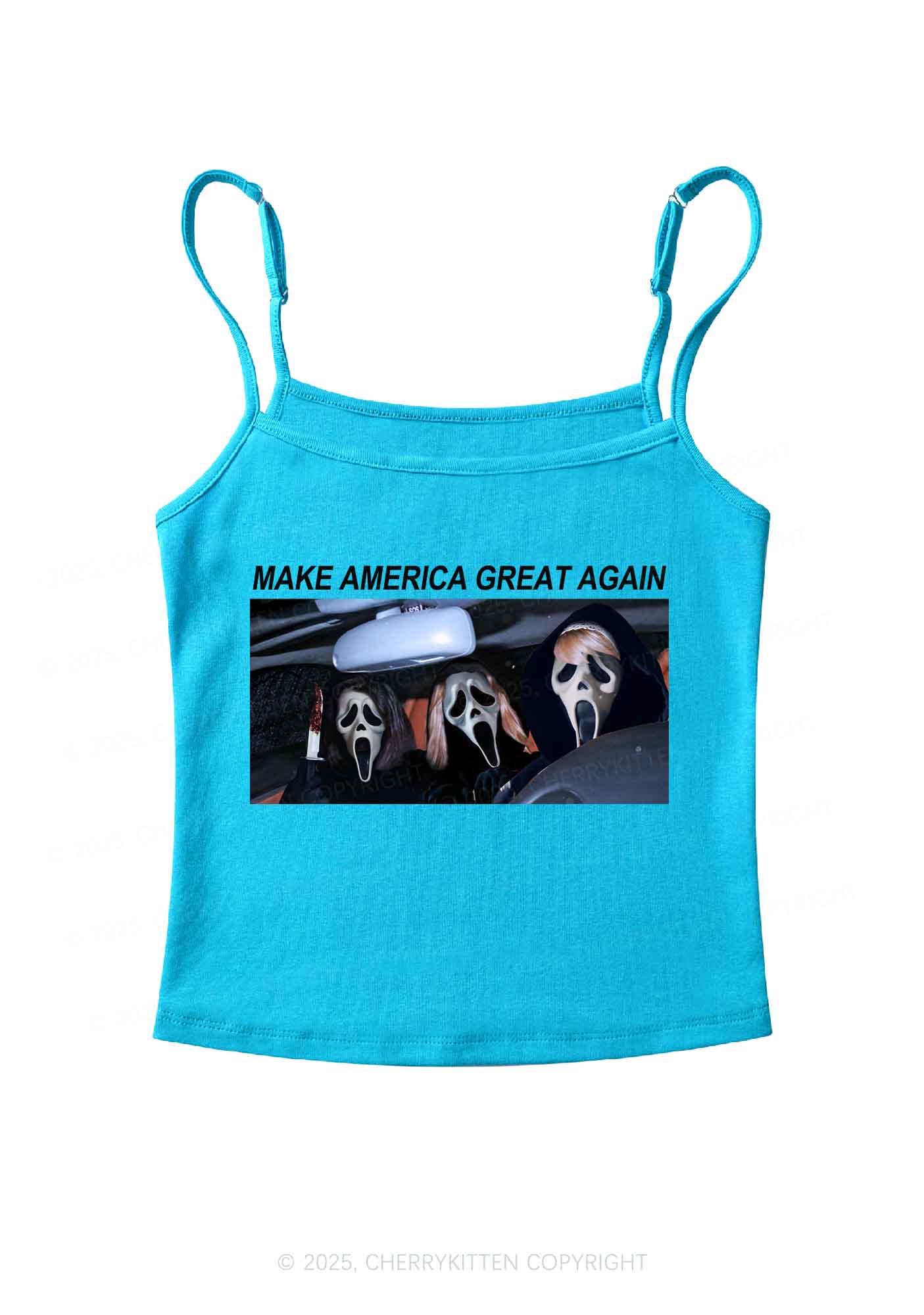 Halloween Ghost Make America Great Again Y2K Spaghetti Strap Cami Cherrykitten - Image 6