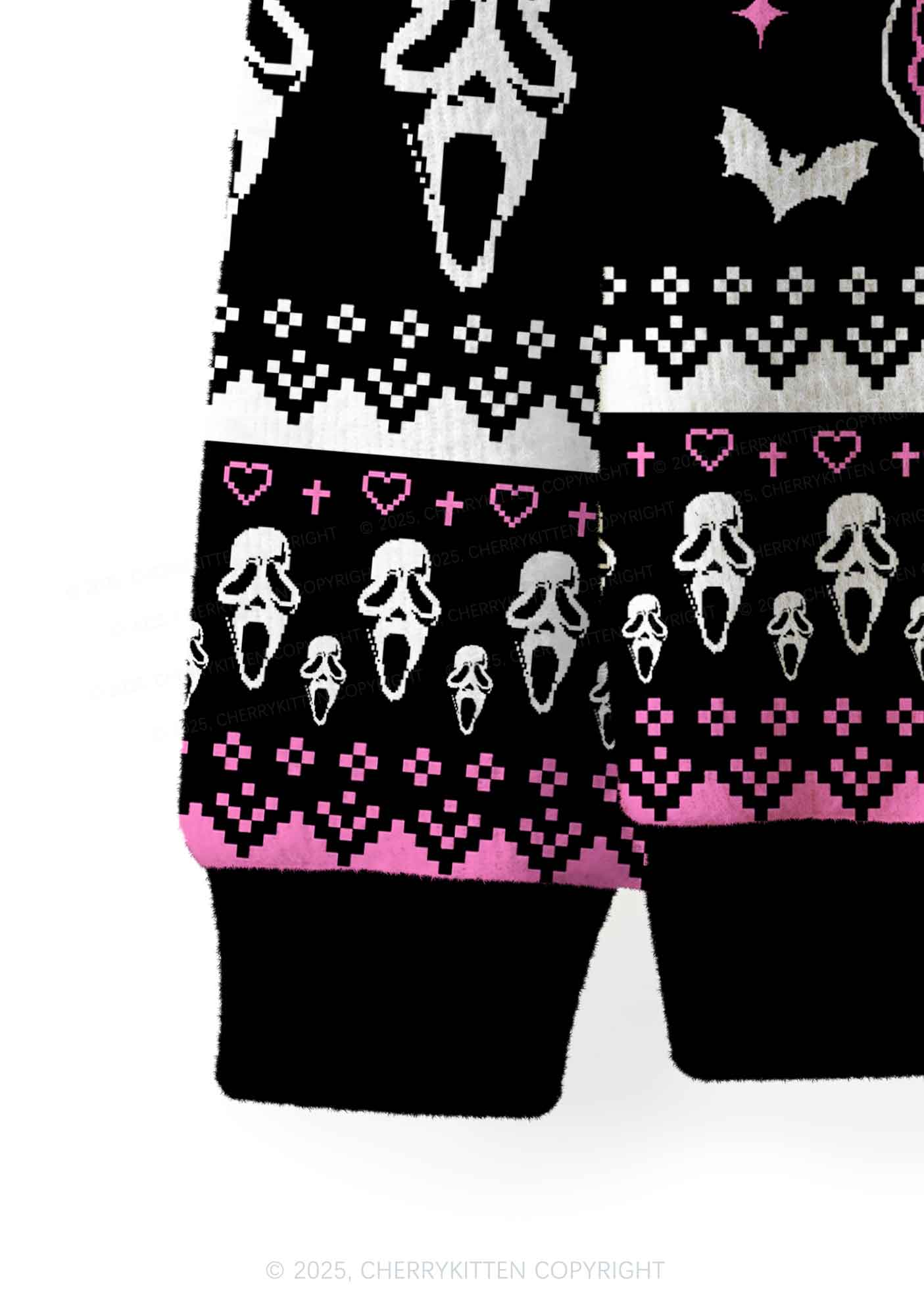 Halloween No You Hang Up Y2K Christmas Cardigan Knit Sweatshirt Cherrykitten - Image 4