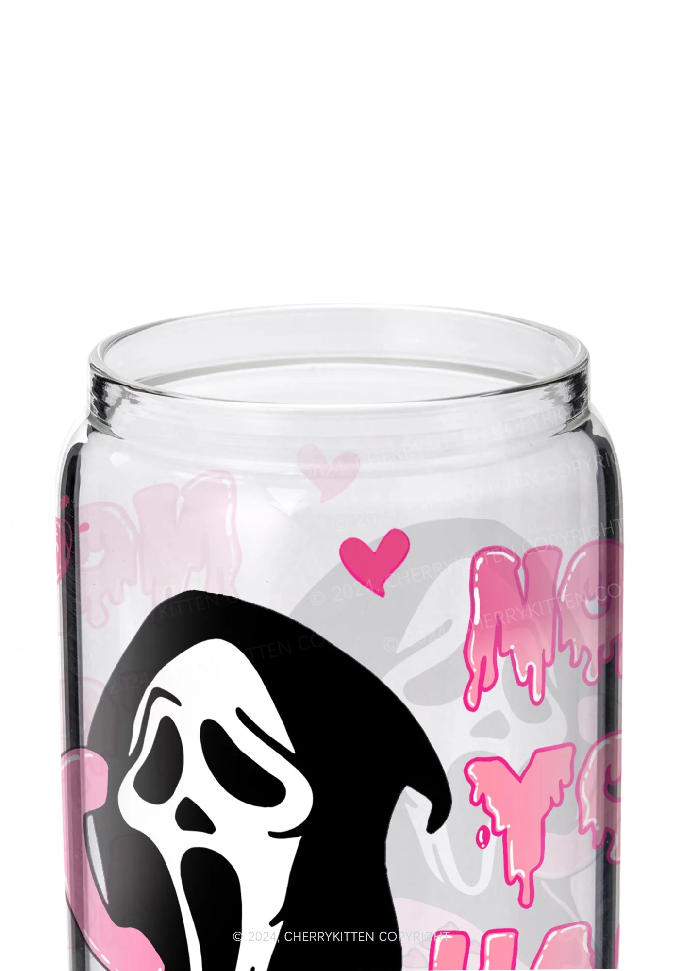 Halloween No You Hang Up Y2K Printed Glass Cup Cherrykitten - Image 2