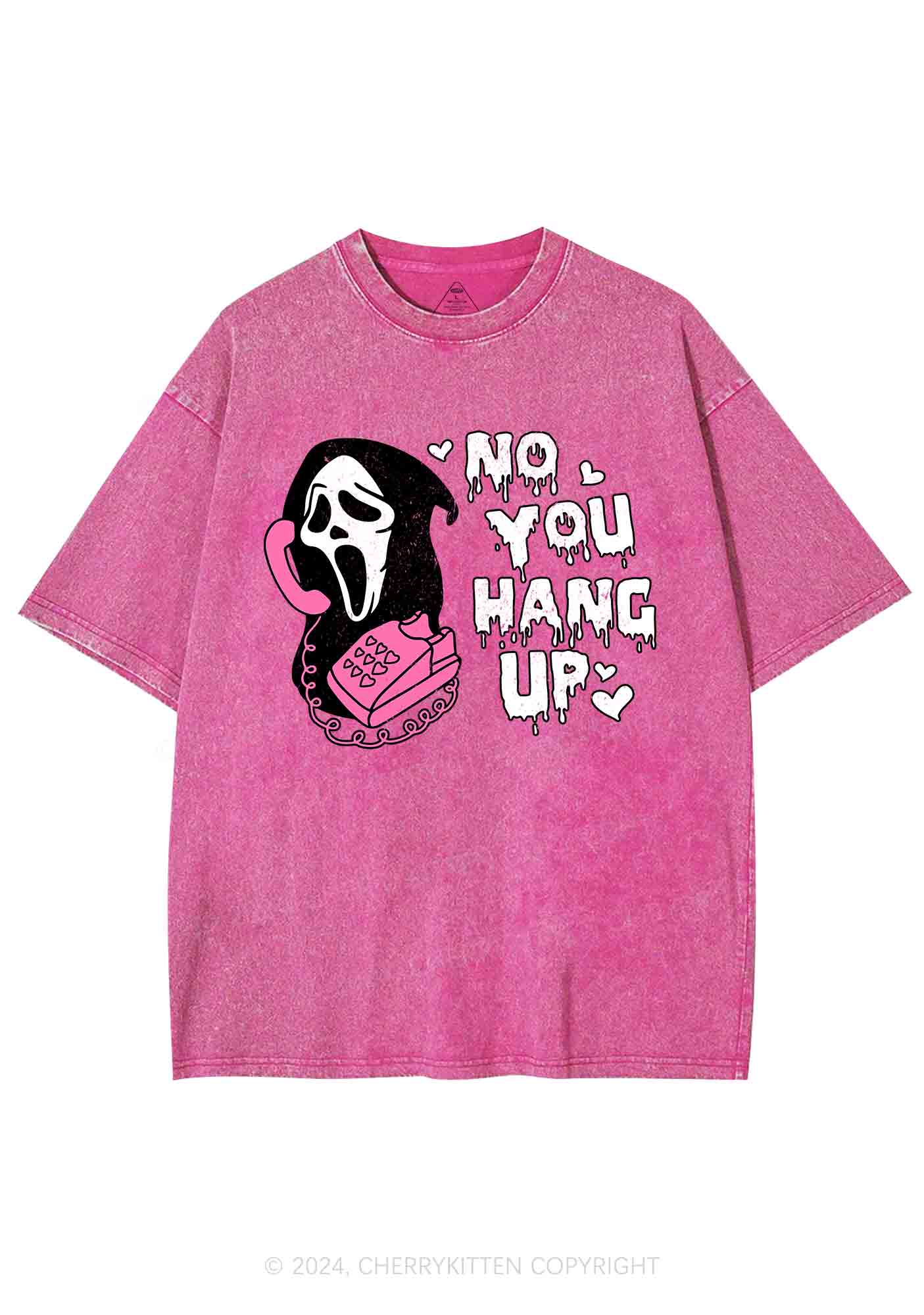 Halloween No You Hang Up Y2K Washed Tee Cherrykitten - Image 3