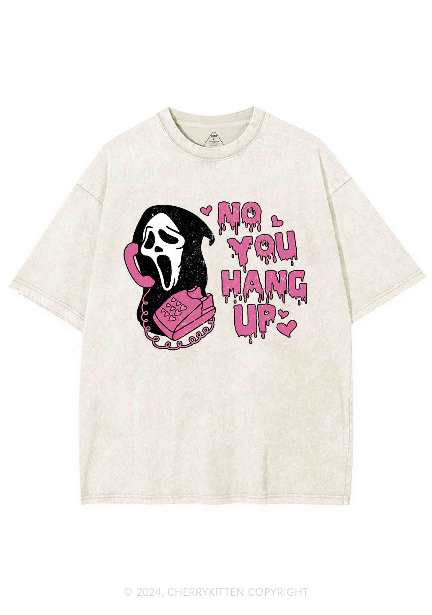 Halloween No You Hang Up Y2K Washed Tee Cherrykitten - Image 4
