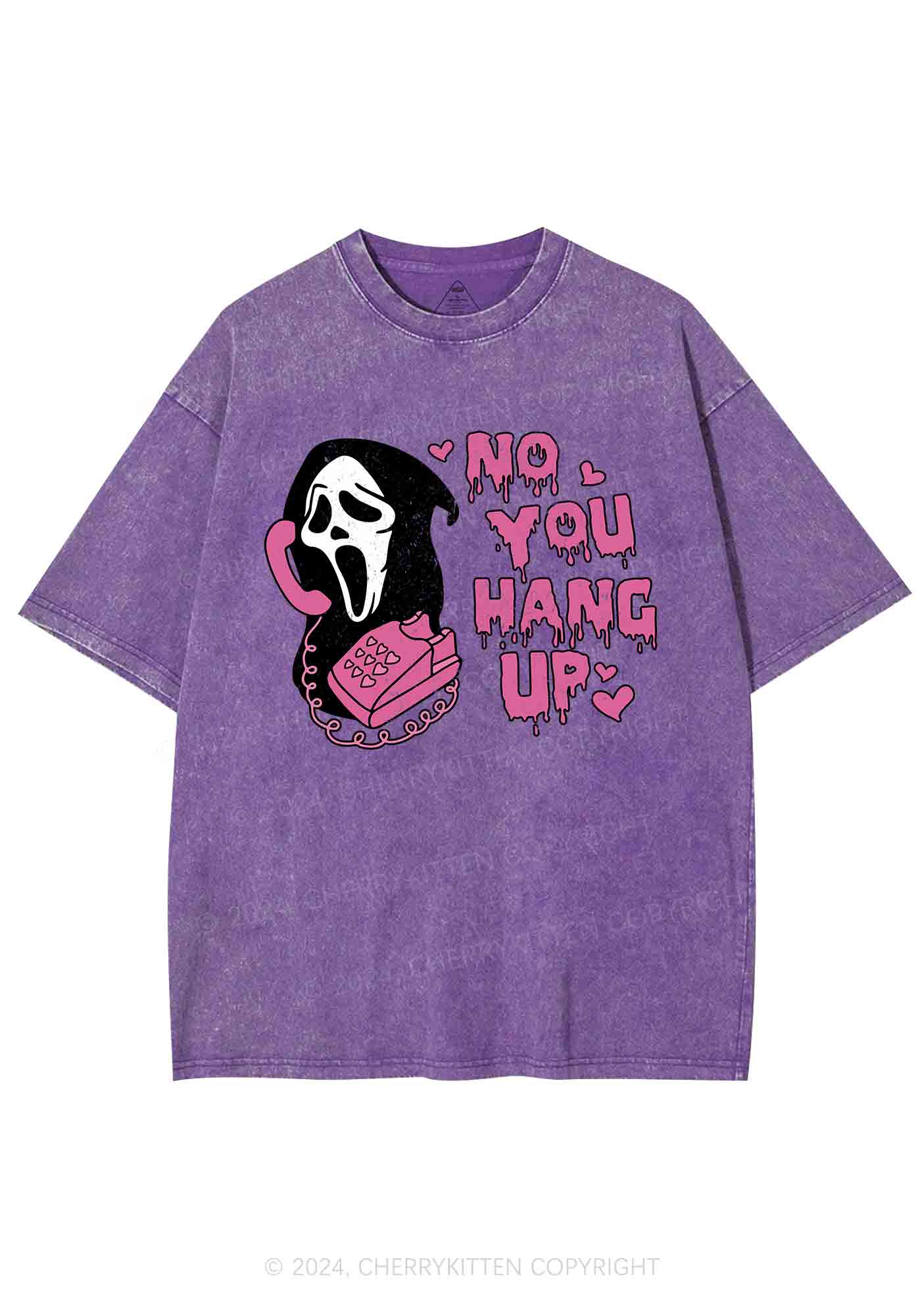Halloween No You Hang Up Y2K Washed Tee Cherrykitten - Image 5
