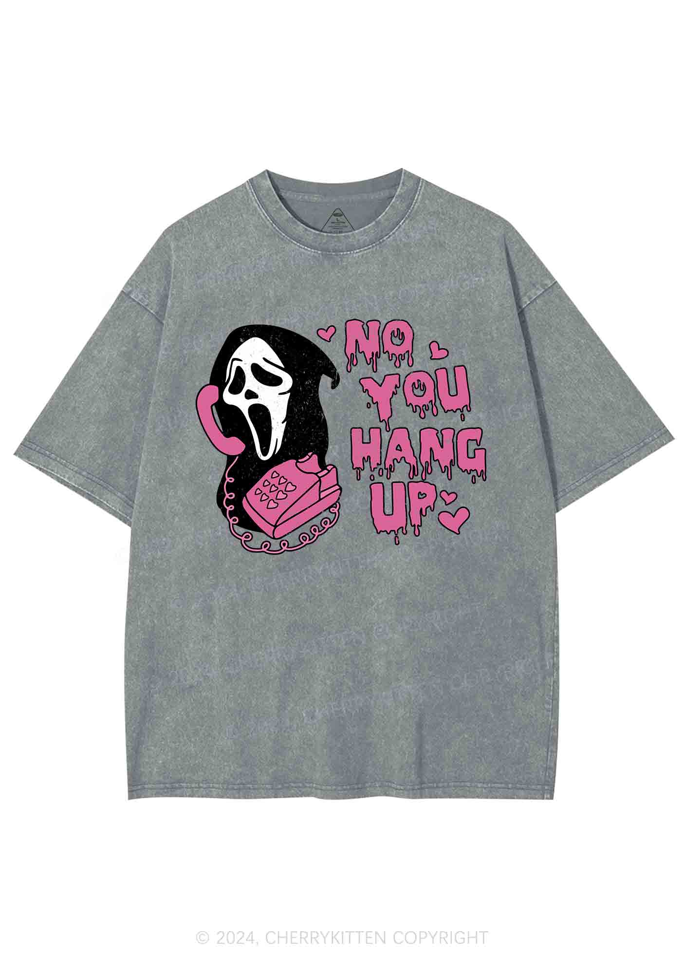 Halloween No You Hang Up Y2K Washed Tee Cherrykitten - Image 6