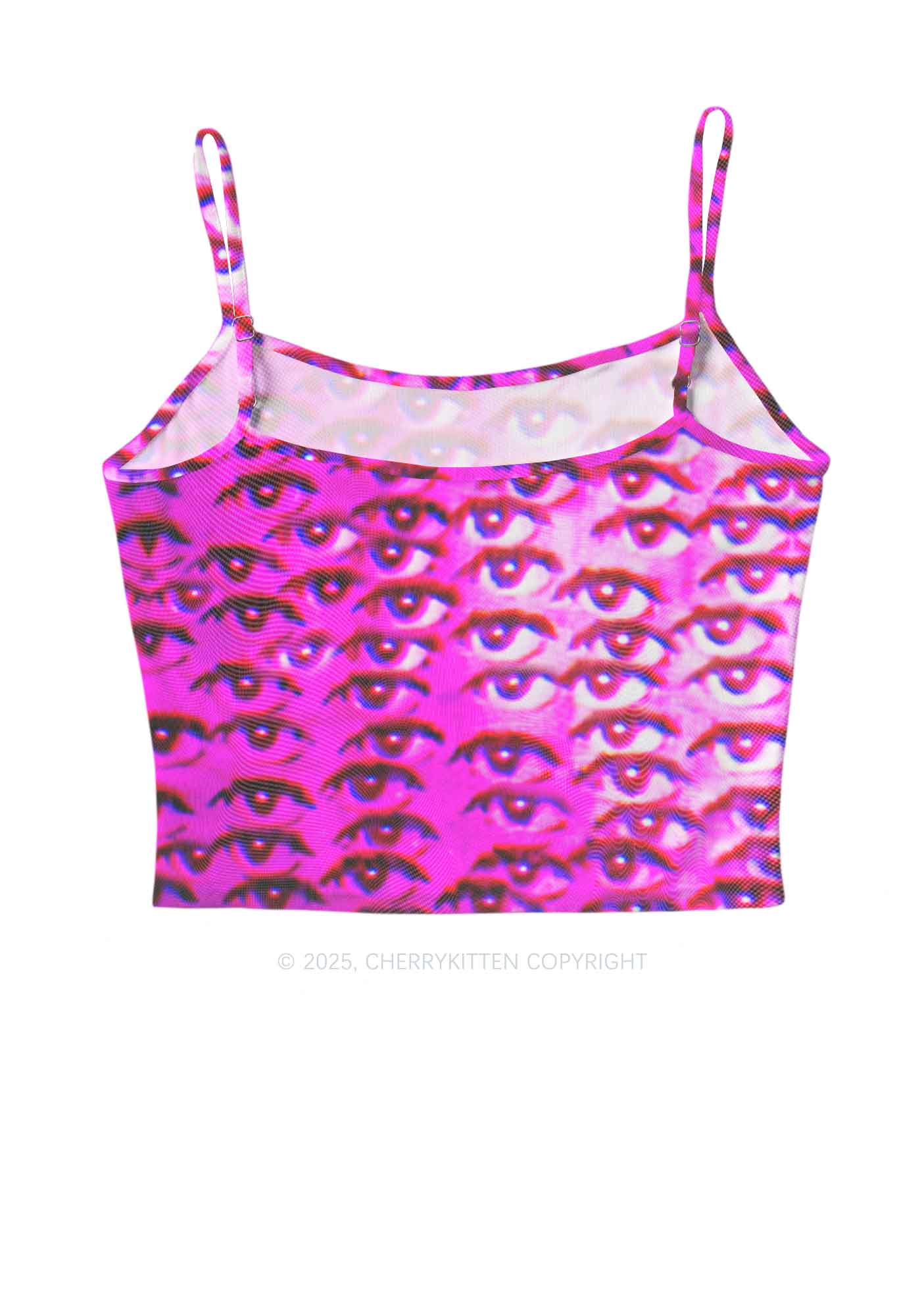 Halloween Pink Eyes Y2K Mesh Cami Tank Cherrykitten - Image 3