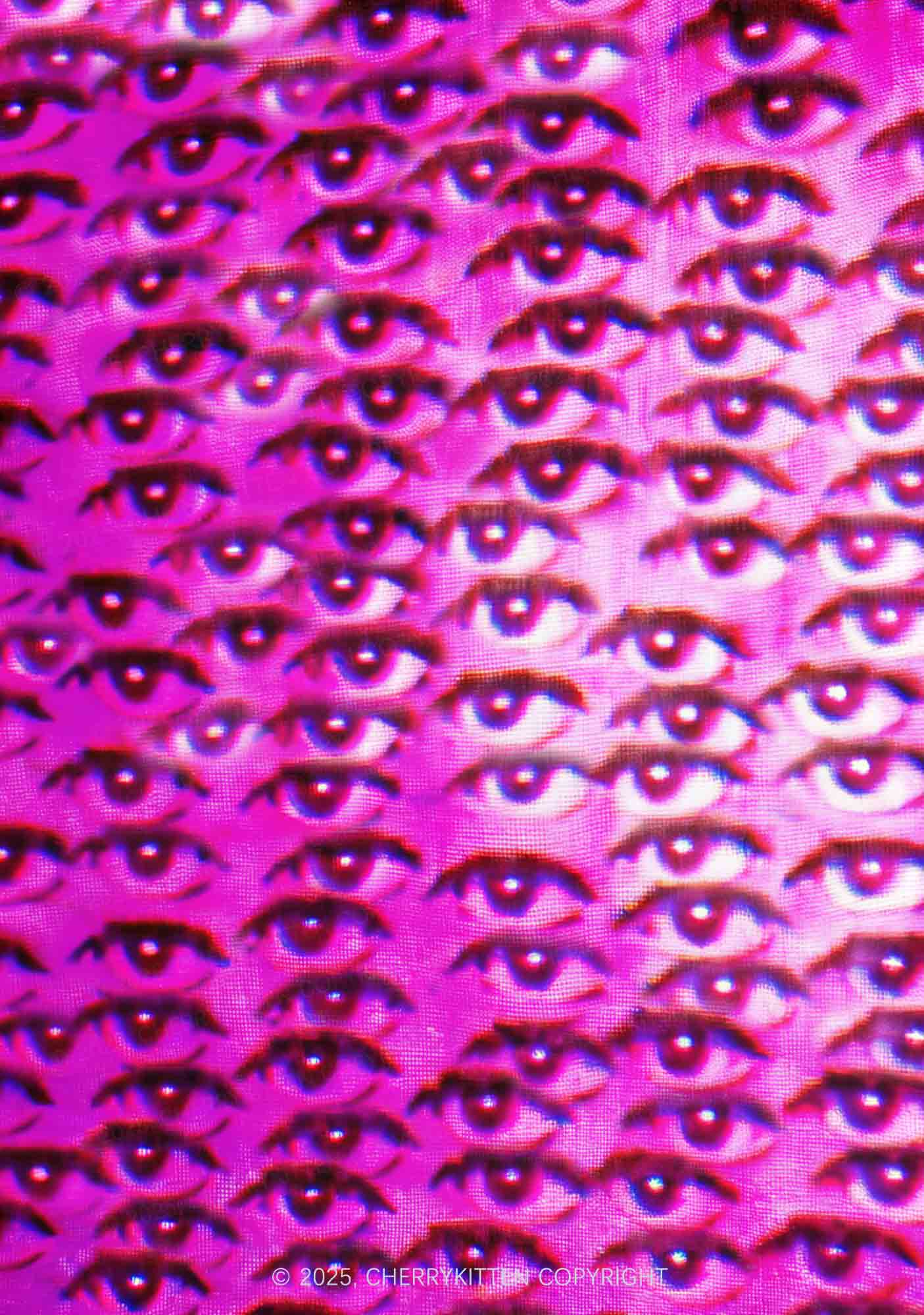 Halloween Pink Eyes Y2K Print Mini Layered Skirt Cherrykitten - Image 2