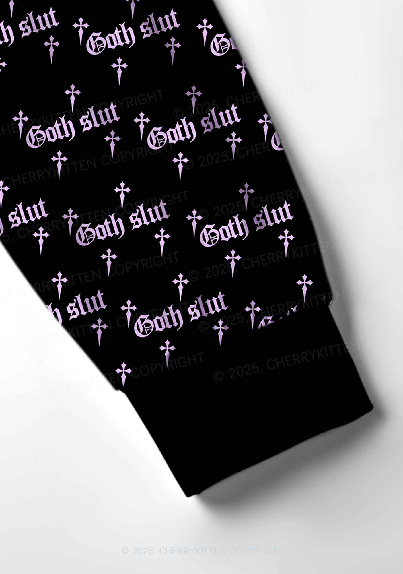 Halloween Pink Goth Slxt Y2K Print Long Sleeve Pajama Set Cherrykitten - Image 5