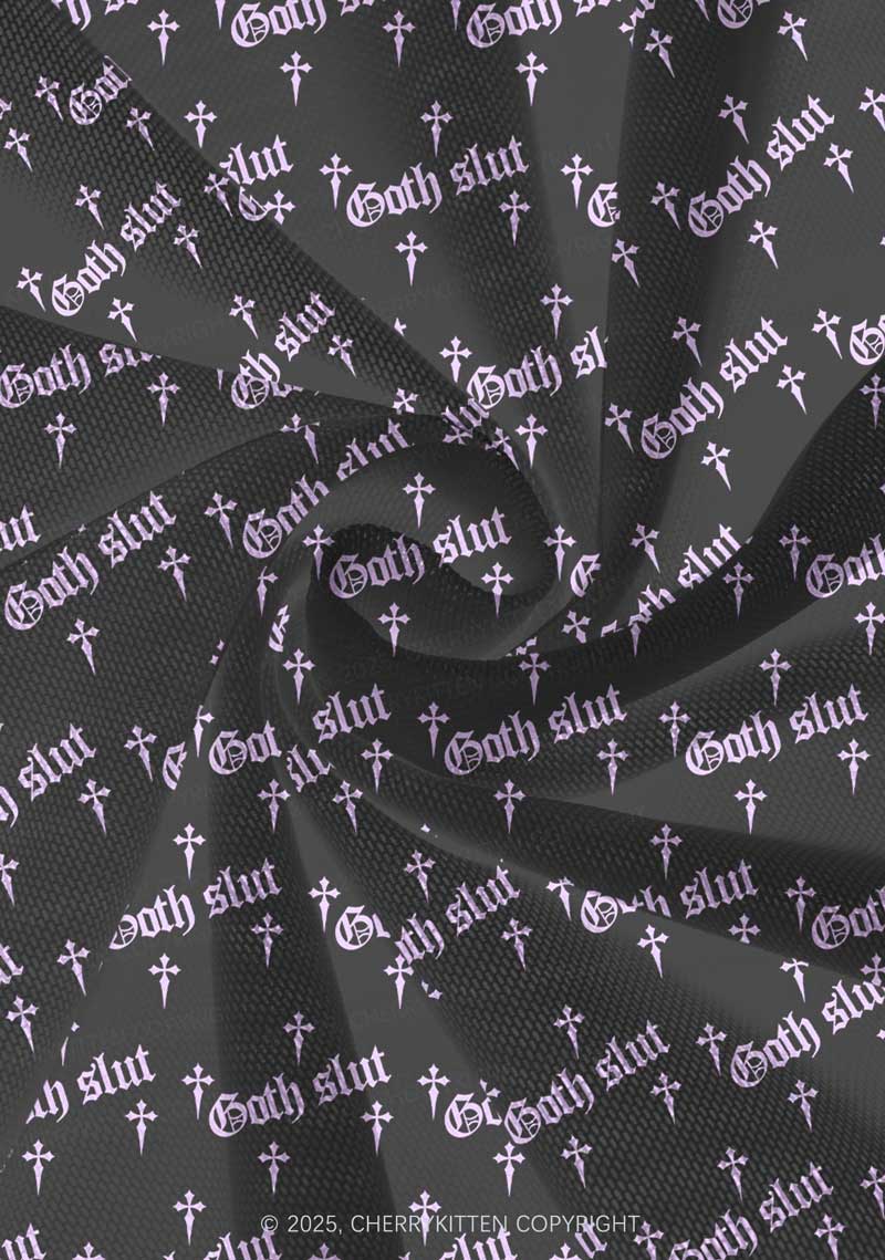 Halloween Pink Goth Slxt Y2K Print Mini Layered Skirt Cherrykitten - Image 3