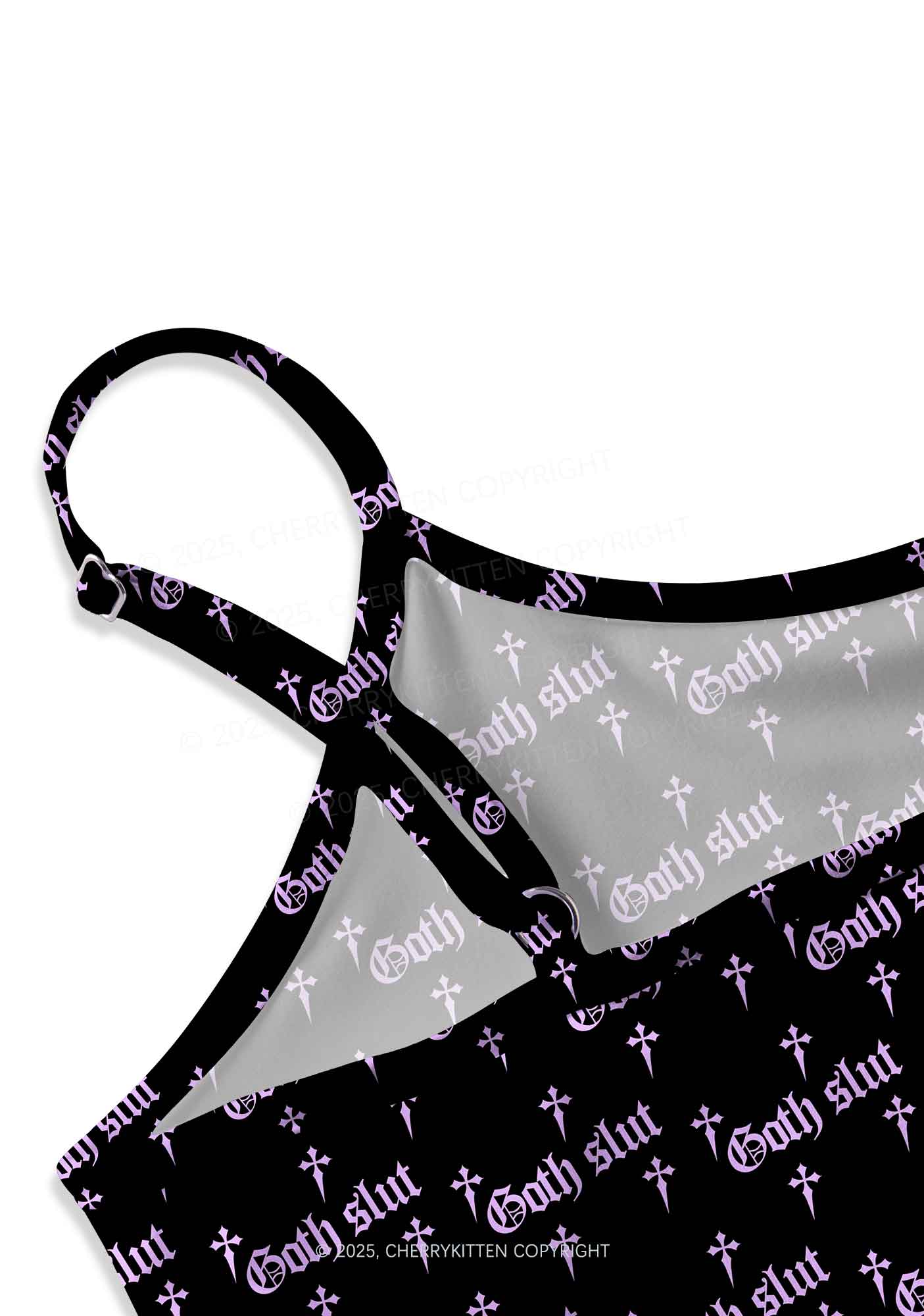 Halloween Pink Goth Slxt Y2K Print Slip Dress Cherrykitten - Image 3