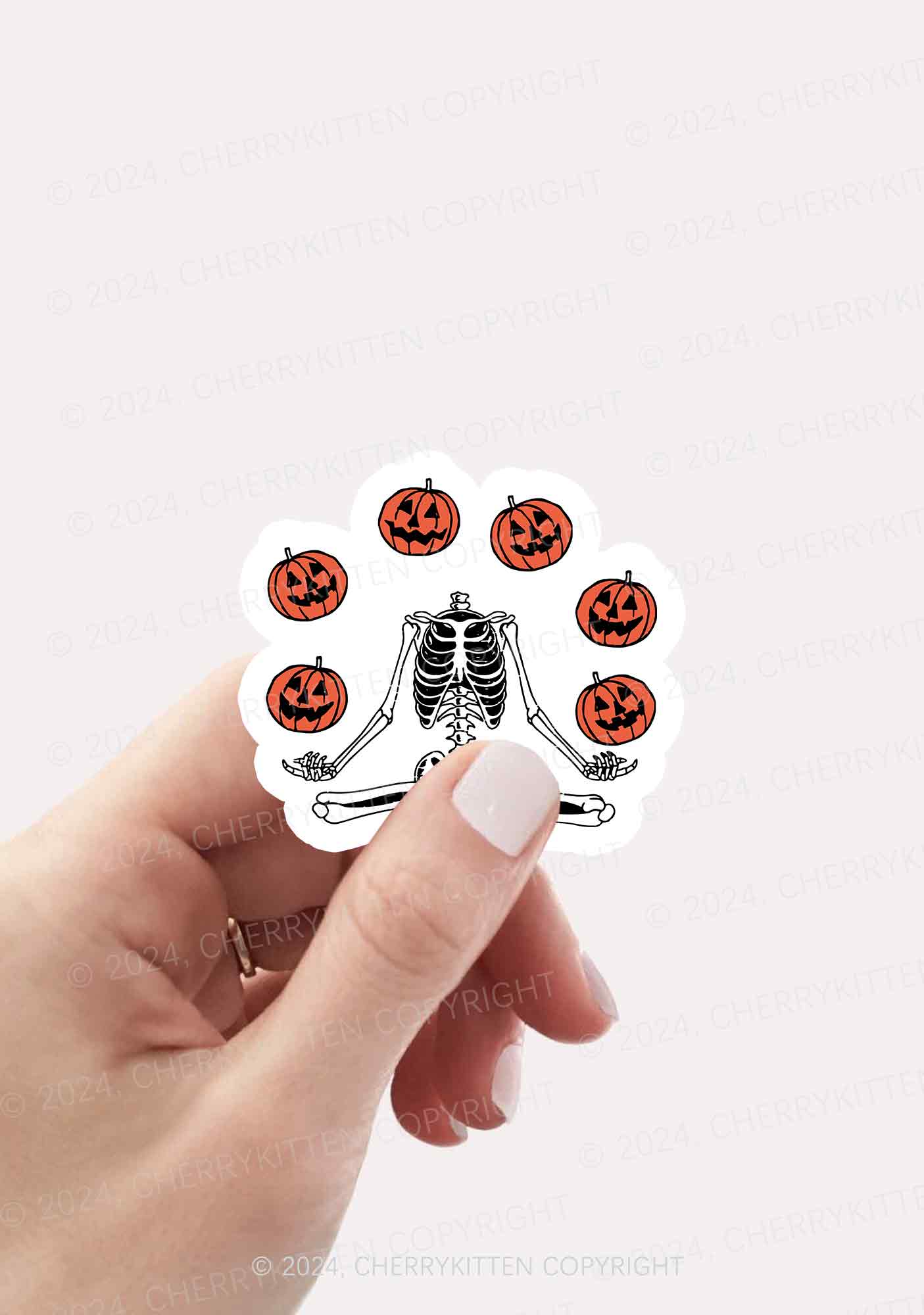 Halloween Pumpkin Head Skeleton 1Pc Y2K Sticker Cherrykitten - Image 2
