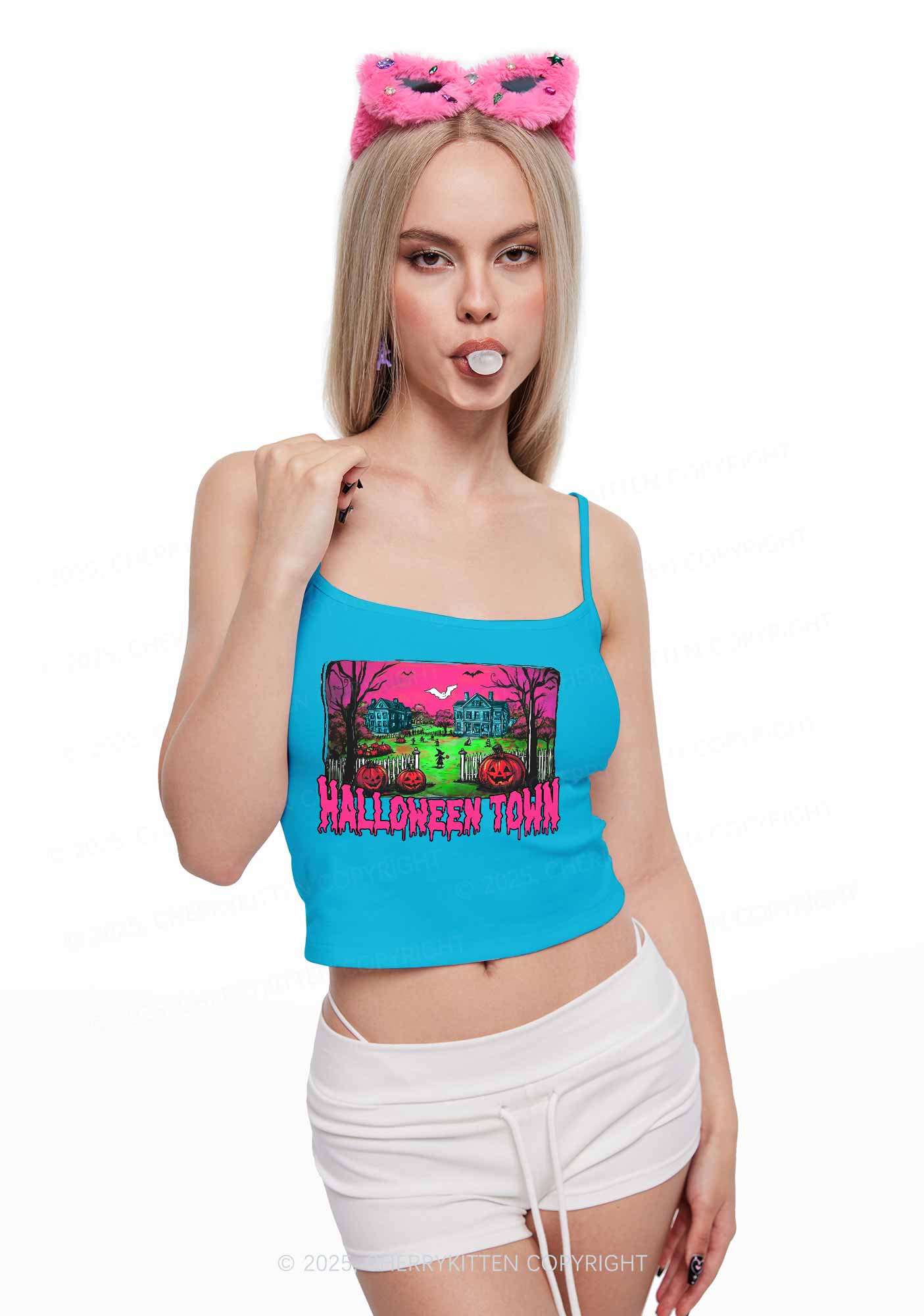 Halloween Pumpkin Town Y2K Spaghetti Strap Cami Cherrykitten - Image 2