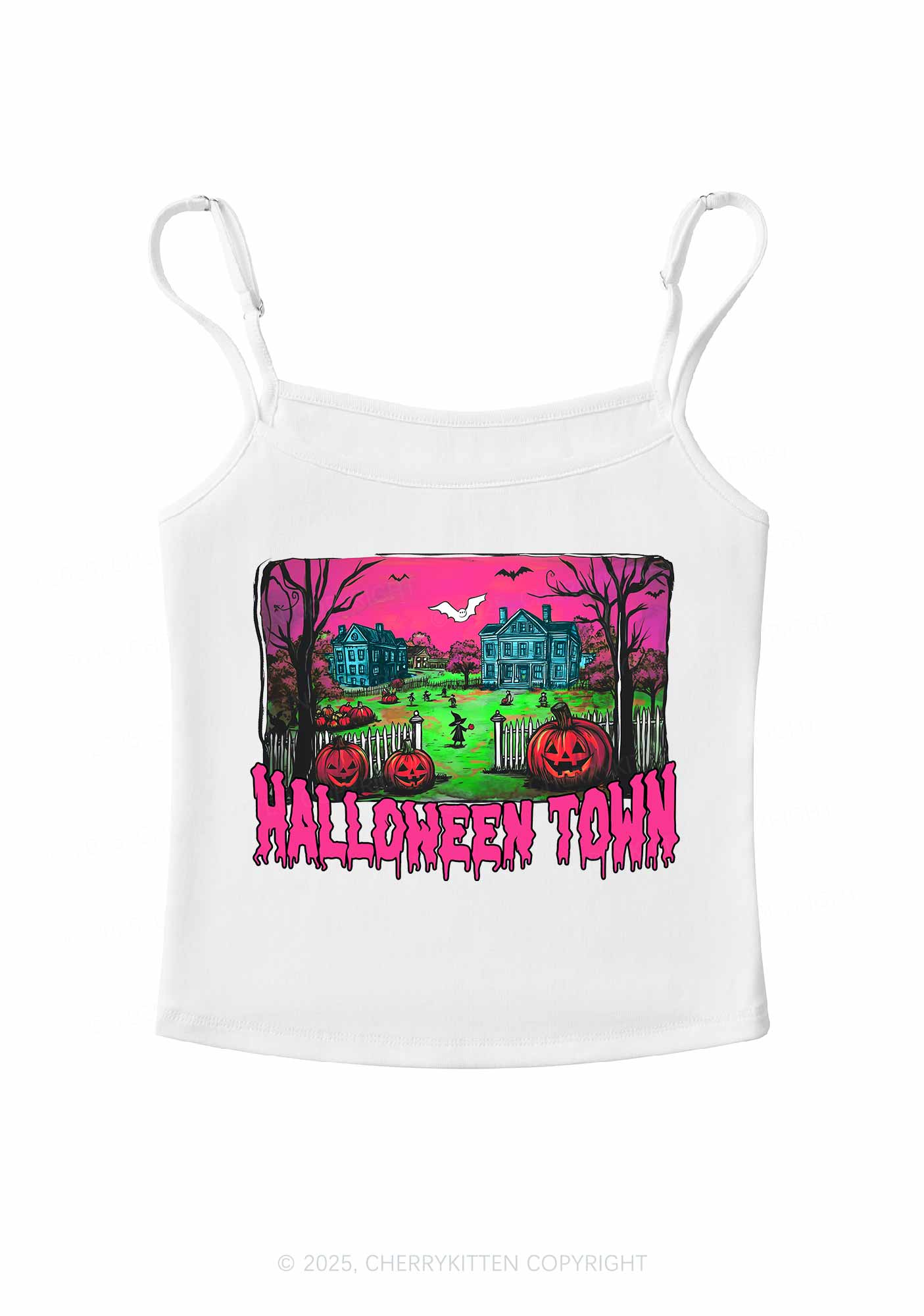 Halloween Pumpkin Town Y2K Spaghetti Strap Cami Cherrykitten - Image 4