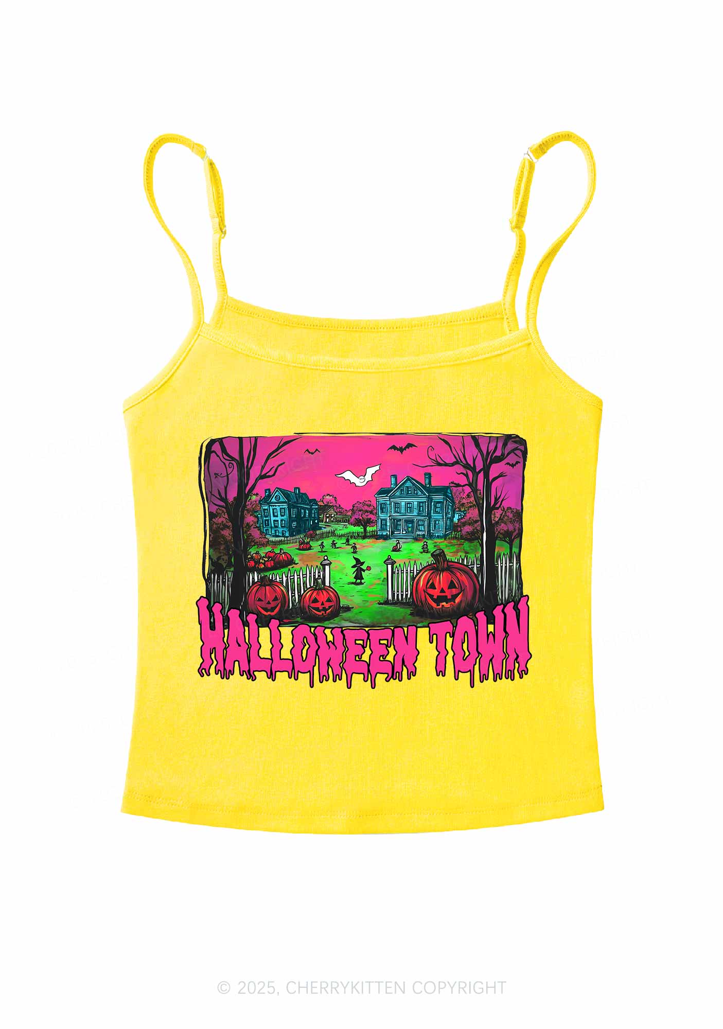 Halloween Pumpkin Town Y2K Spaghetti Strap Cami Cherrykitten - Image 6