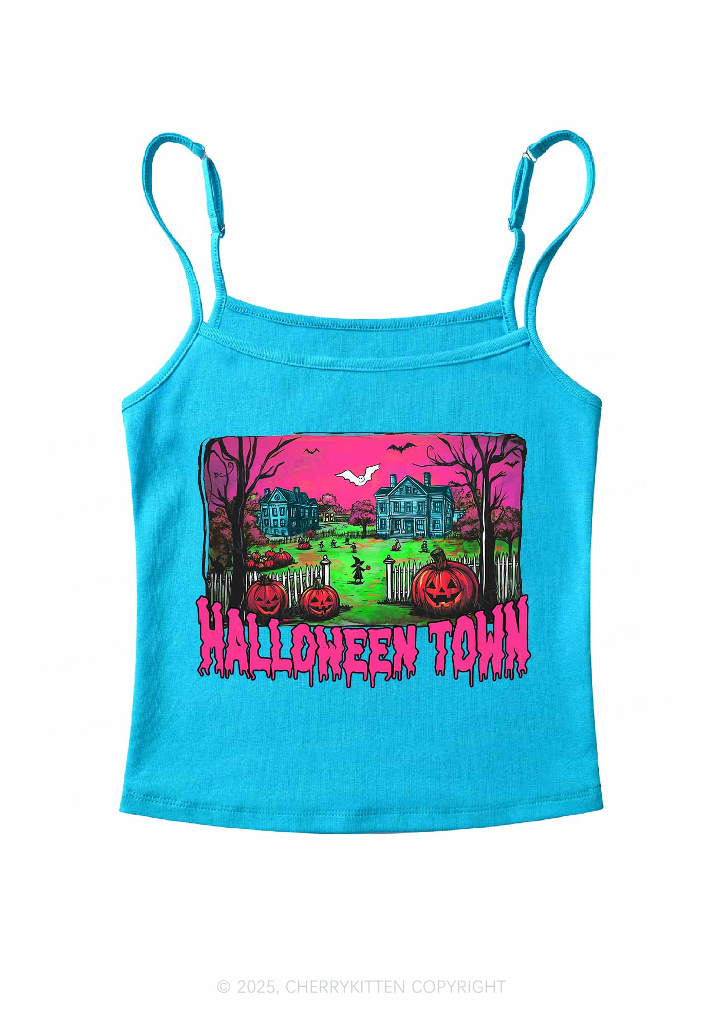 Halloween Pumpkin Town Y2K Spaghetti Strap Cami Cherrykitten - Image 7