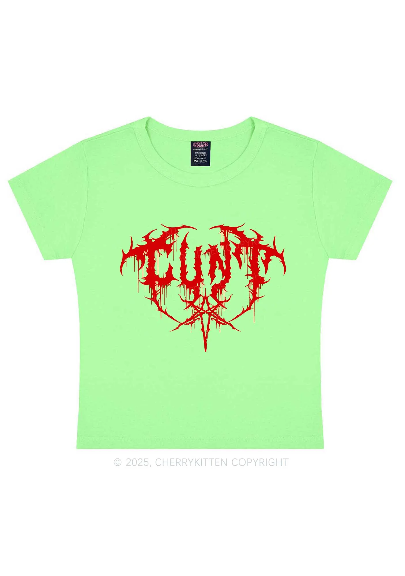 Halloween Punk Cxxt Y2K Baby Tee Cherrykitten - Image 12