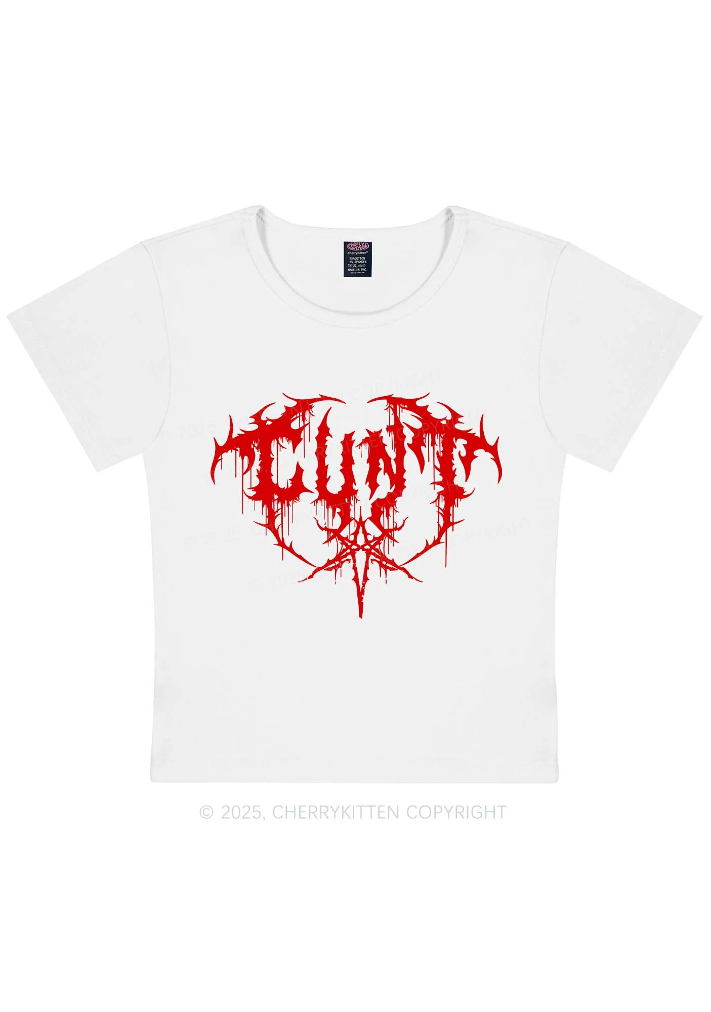 Halloween Punk Cxxt Y2K Baby Tee Cherrykitten - Image 4