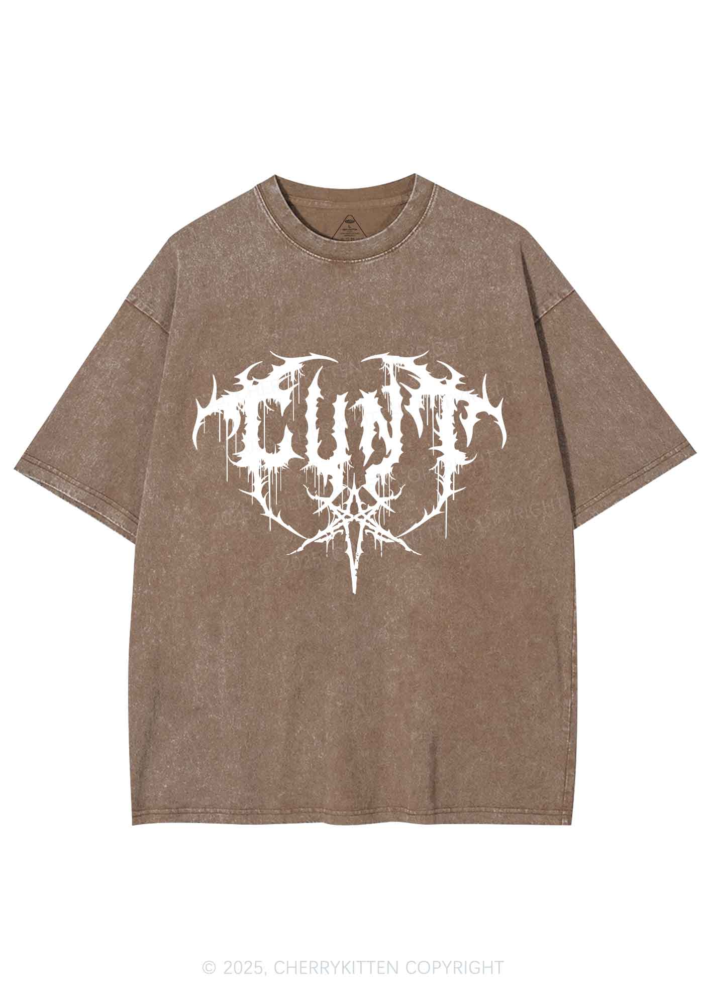 Halloween Punk Cxxt Y2K Shirts Washed Tee Cherrykitten - Image 8