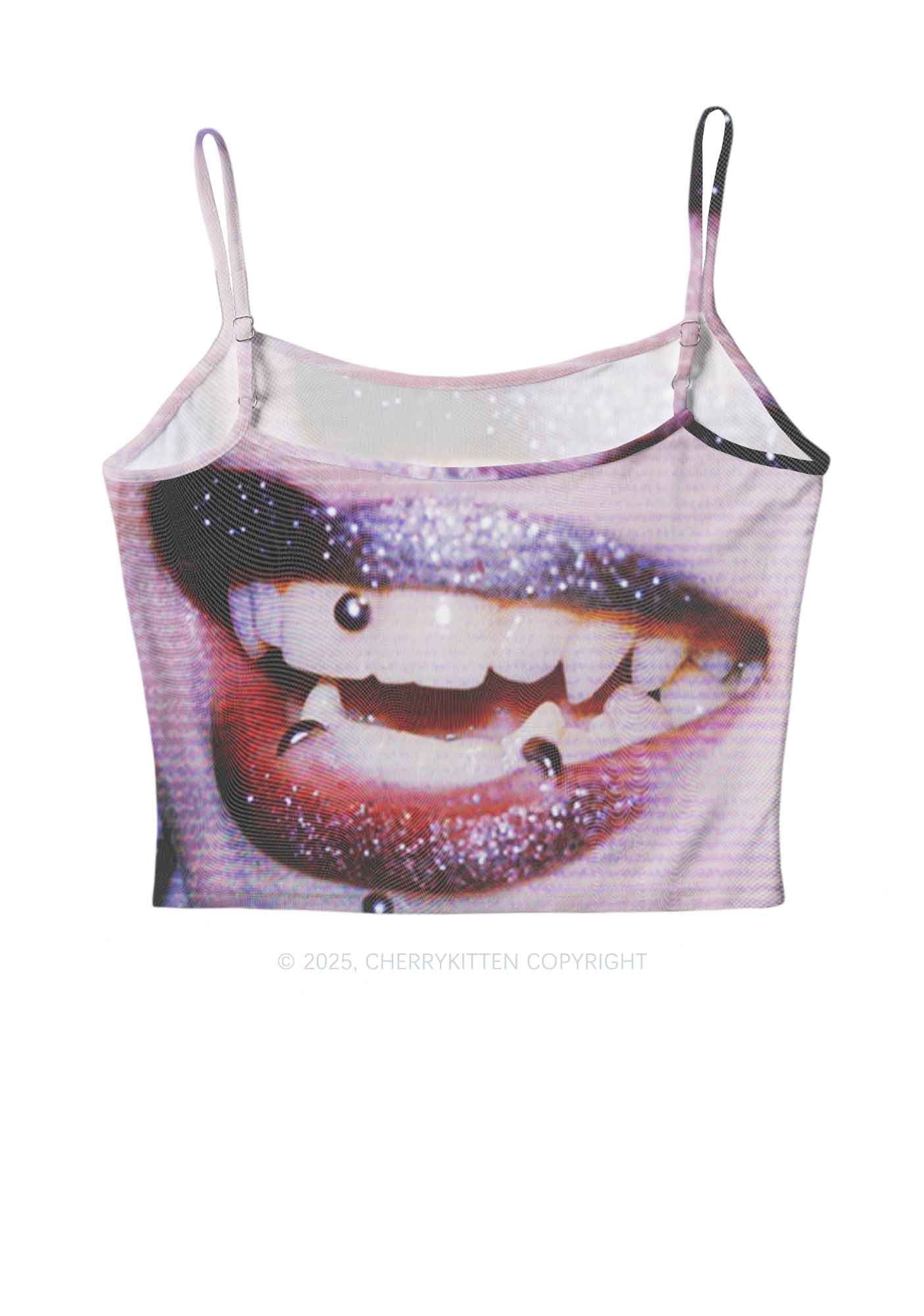 Halloween Punk Lips Y2K Mesh Cami Tank Cherrykitten - Image 3
