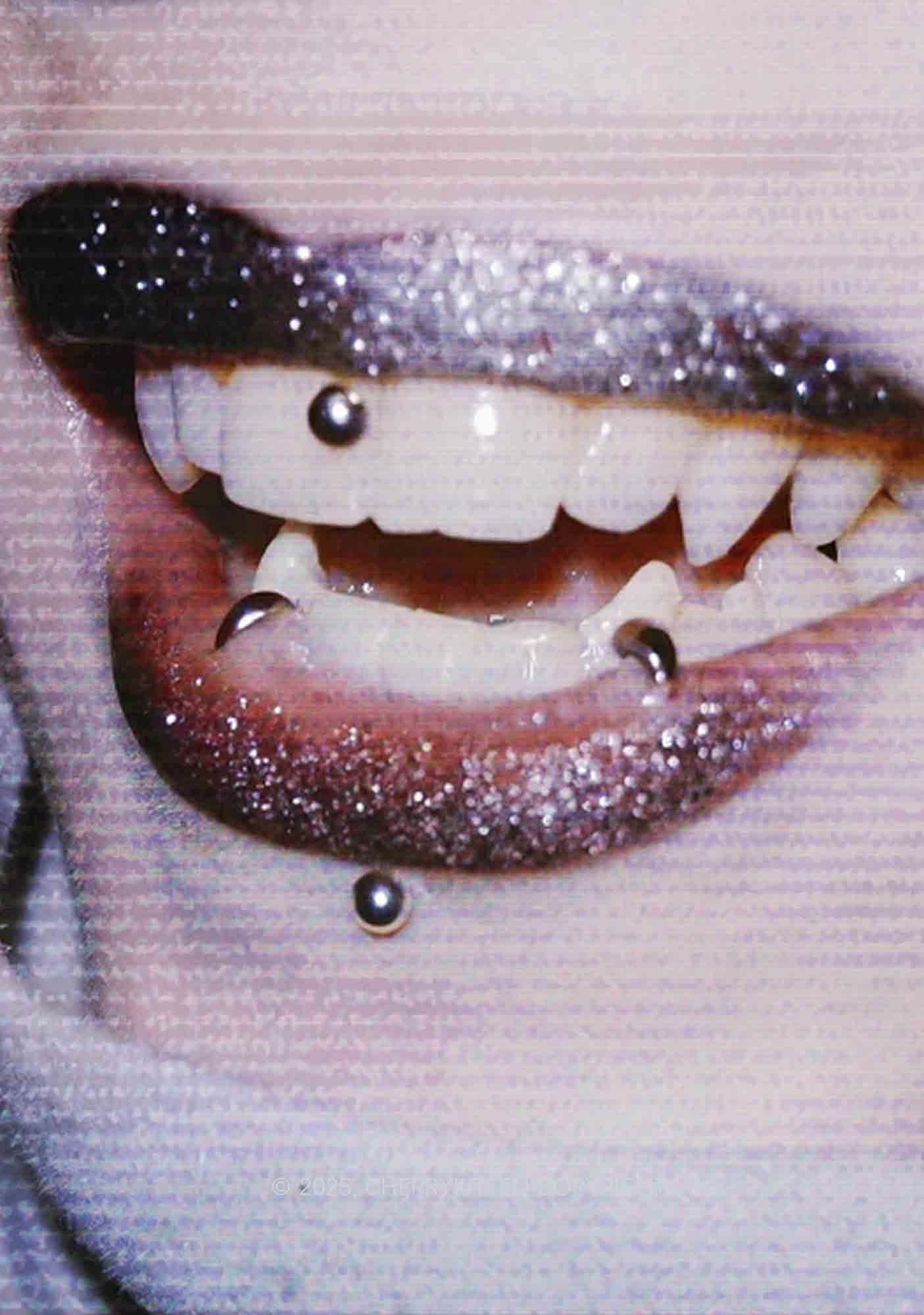 Halloween Punk Lips Y2K Mesh Crop Top Cherrykitten - Image 2