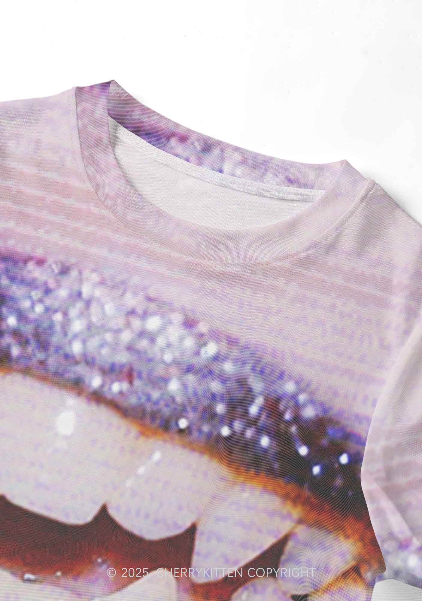 Halloween Punk Lips Y2K Mesh Crop Top Cherrykitten - Image 4