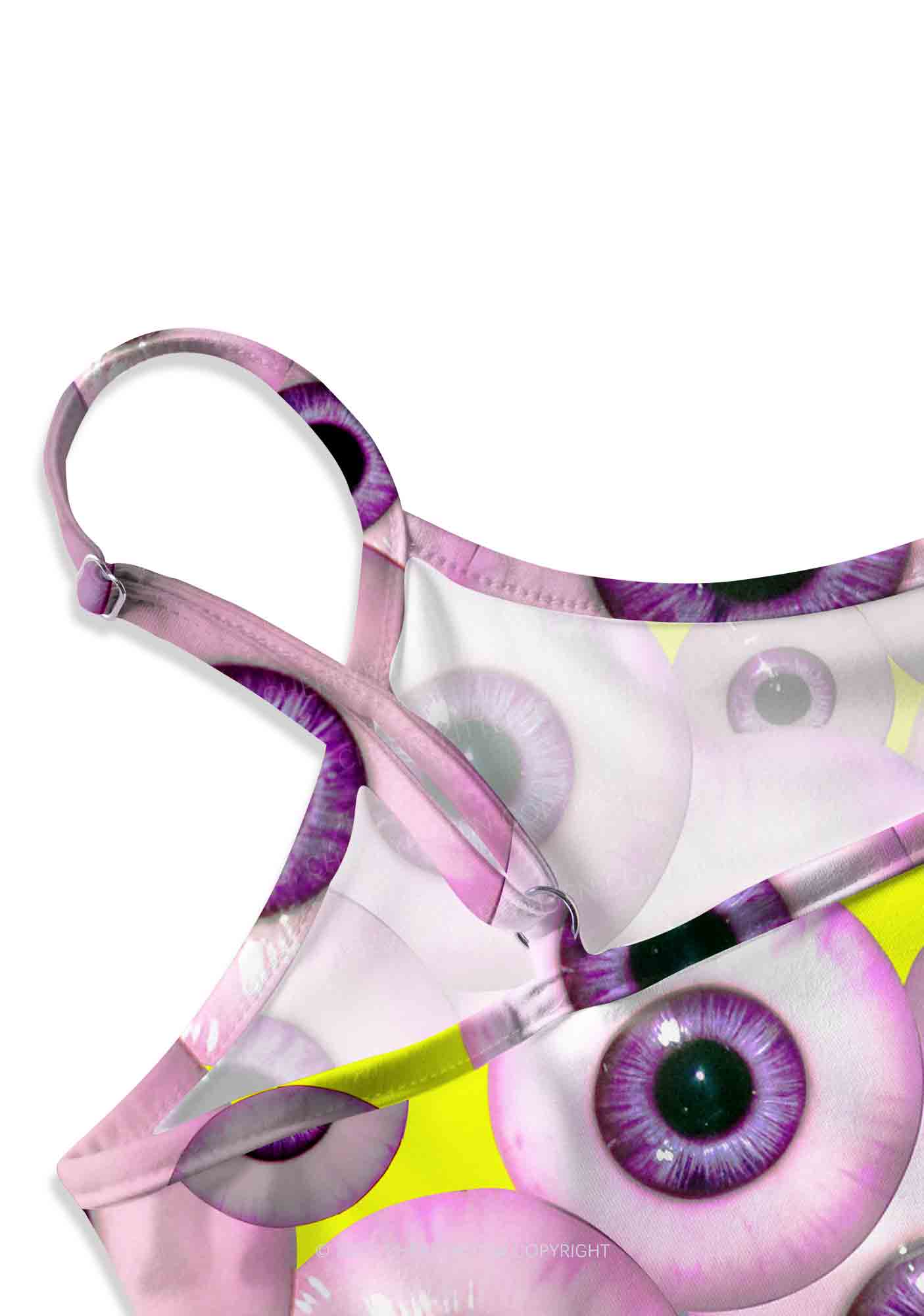 Halloween Purple Eyeballs Y2K Print Slip Dress Cherrykitten - Image 3